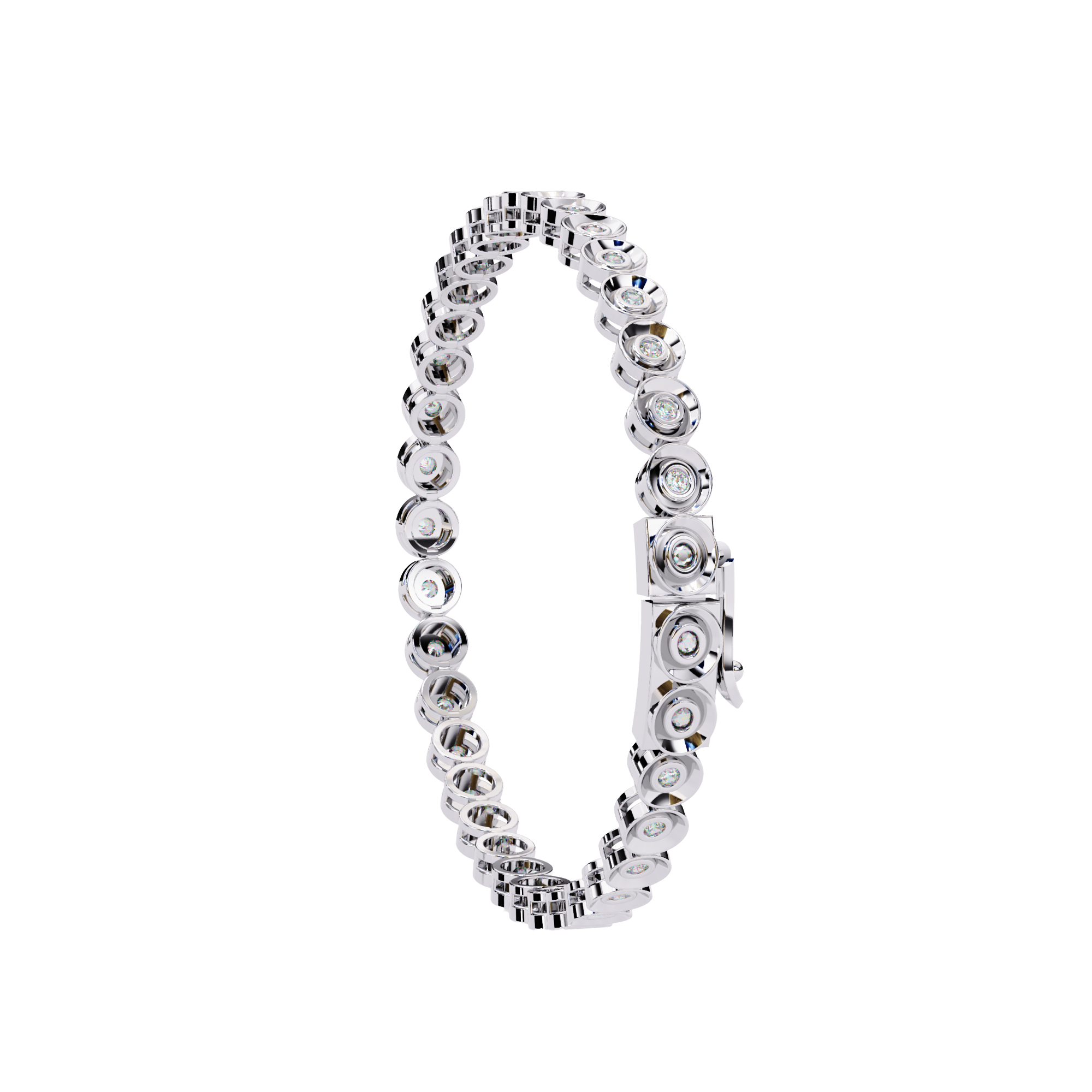 Sutra Bezel-Set Round Lab-Grown Diamond Bracelet
