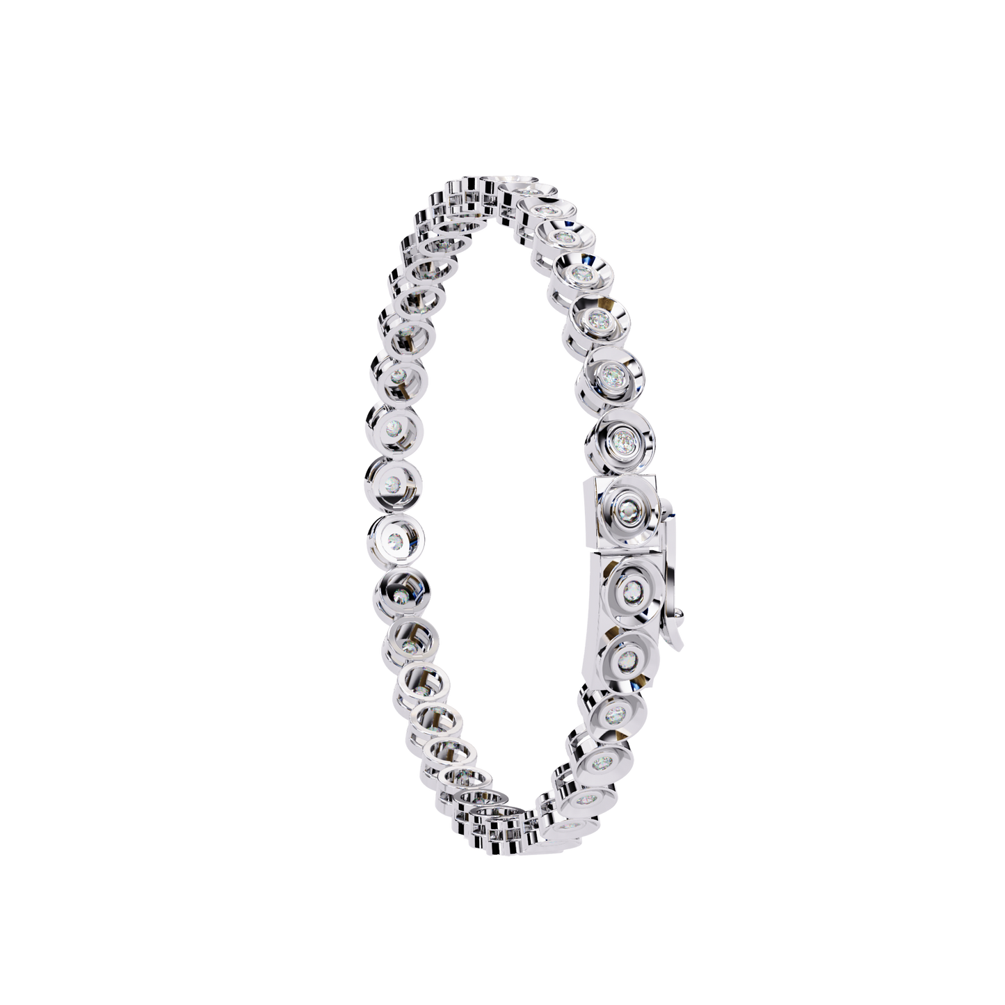 Sutra Bezel-Set Round Lab-Grown Diamond Bracelet