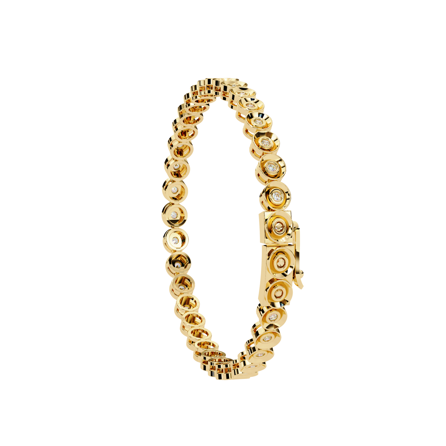 Sutra Bezel-Set Round Lab-Grown Diamond Bracelet
