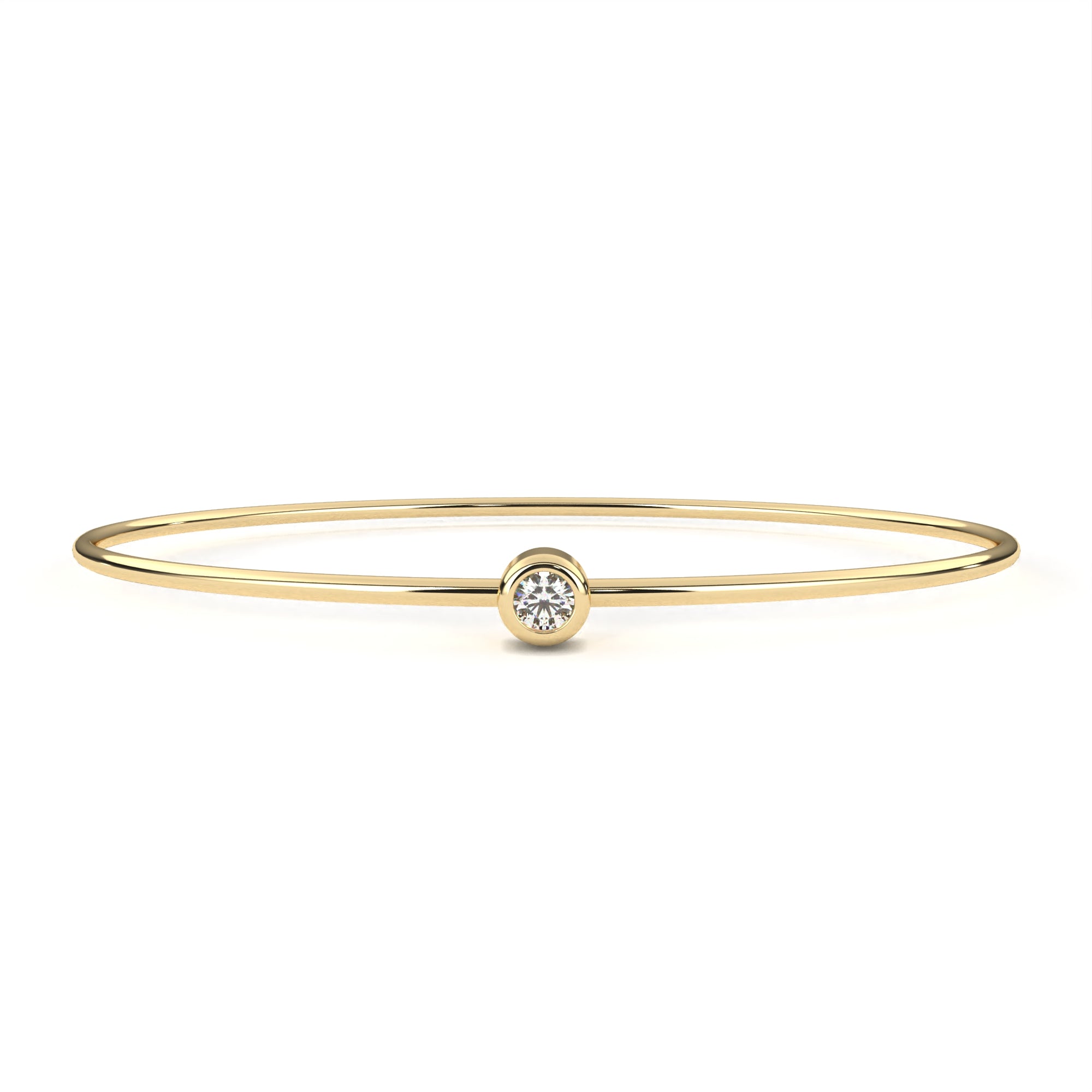 Single Diamond Bezel Cuff Bracelet