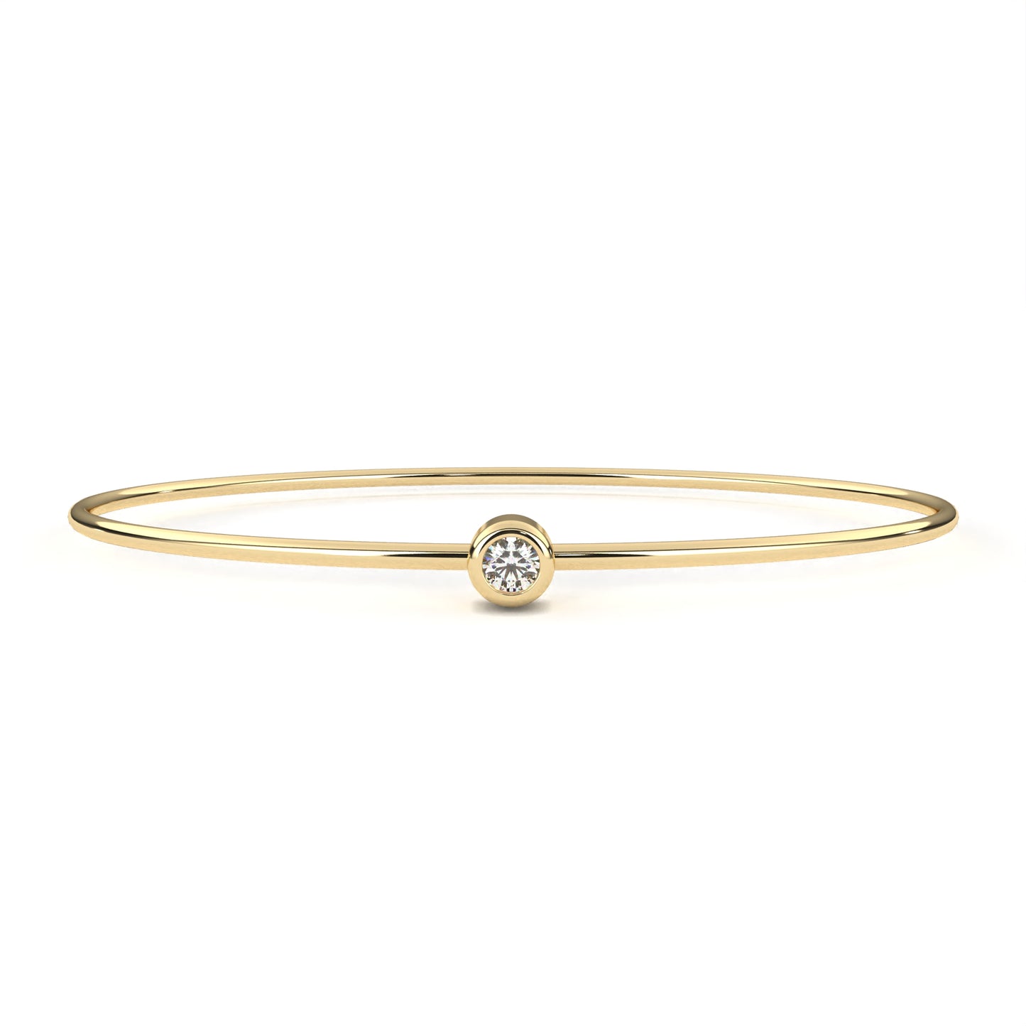 Single Diamond Bezel Cuff Bracelet