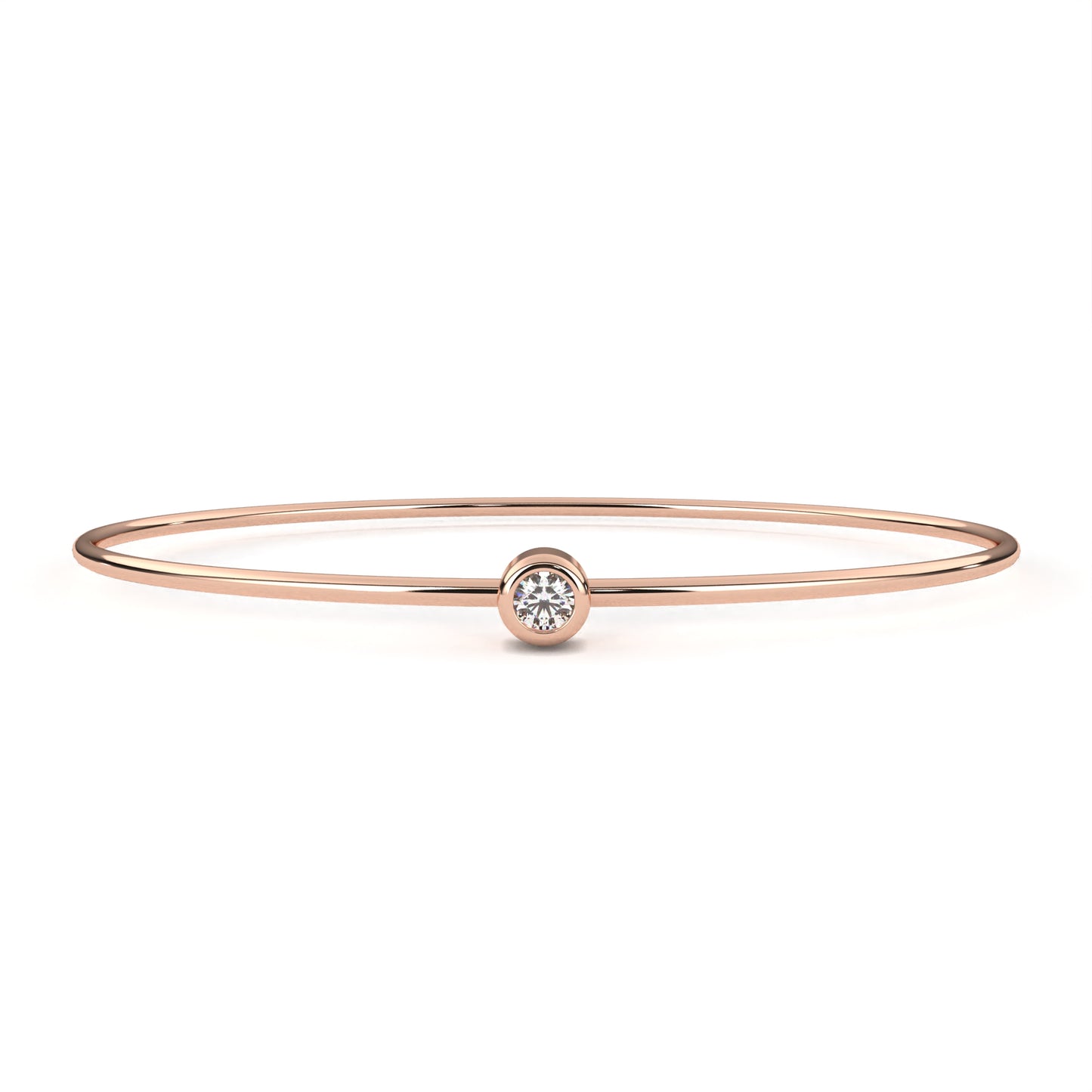 Single Diamond Bezel Cuff Bracelet