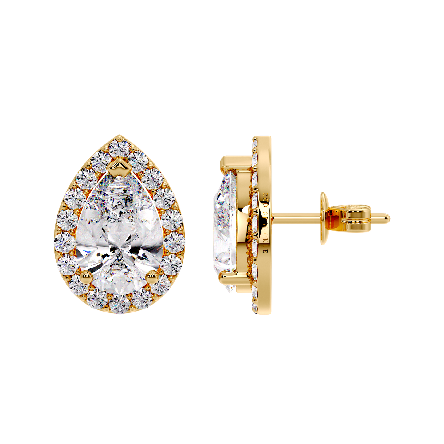 PEAR HALO EARRING