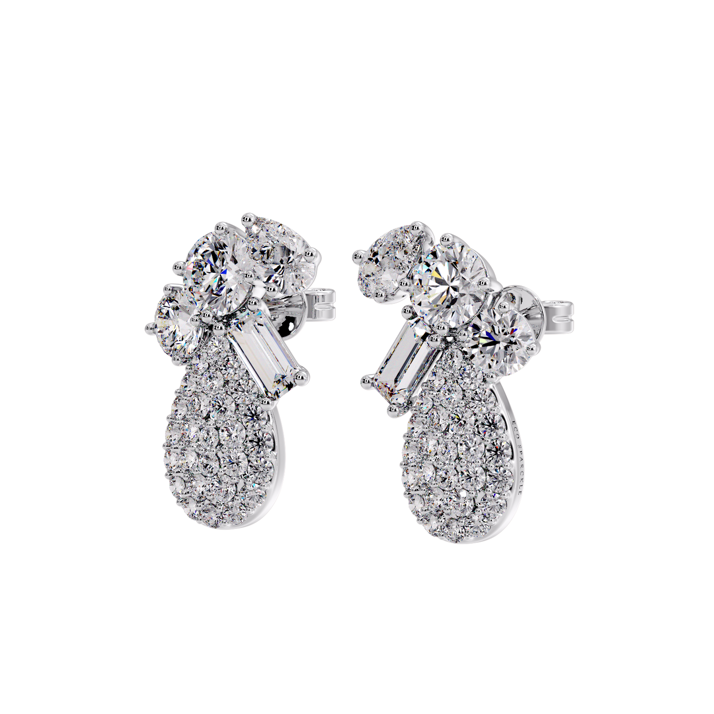 ROUND IN PEAR SHAPE EARRING