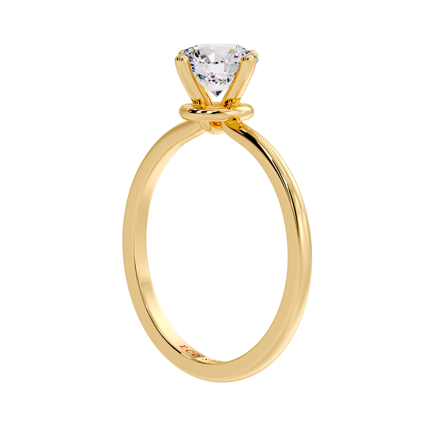 UNDER RING ROUND DIAMOND SOLITAIRE RING