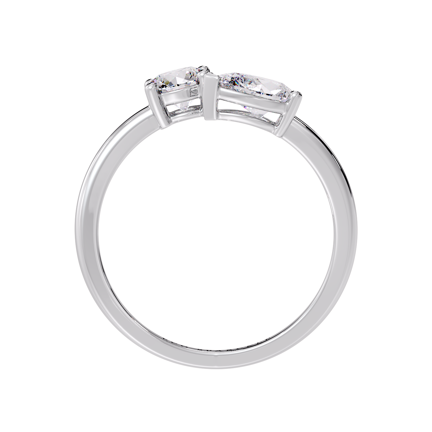 TWO STONE RING ROUND & PEAR
