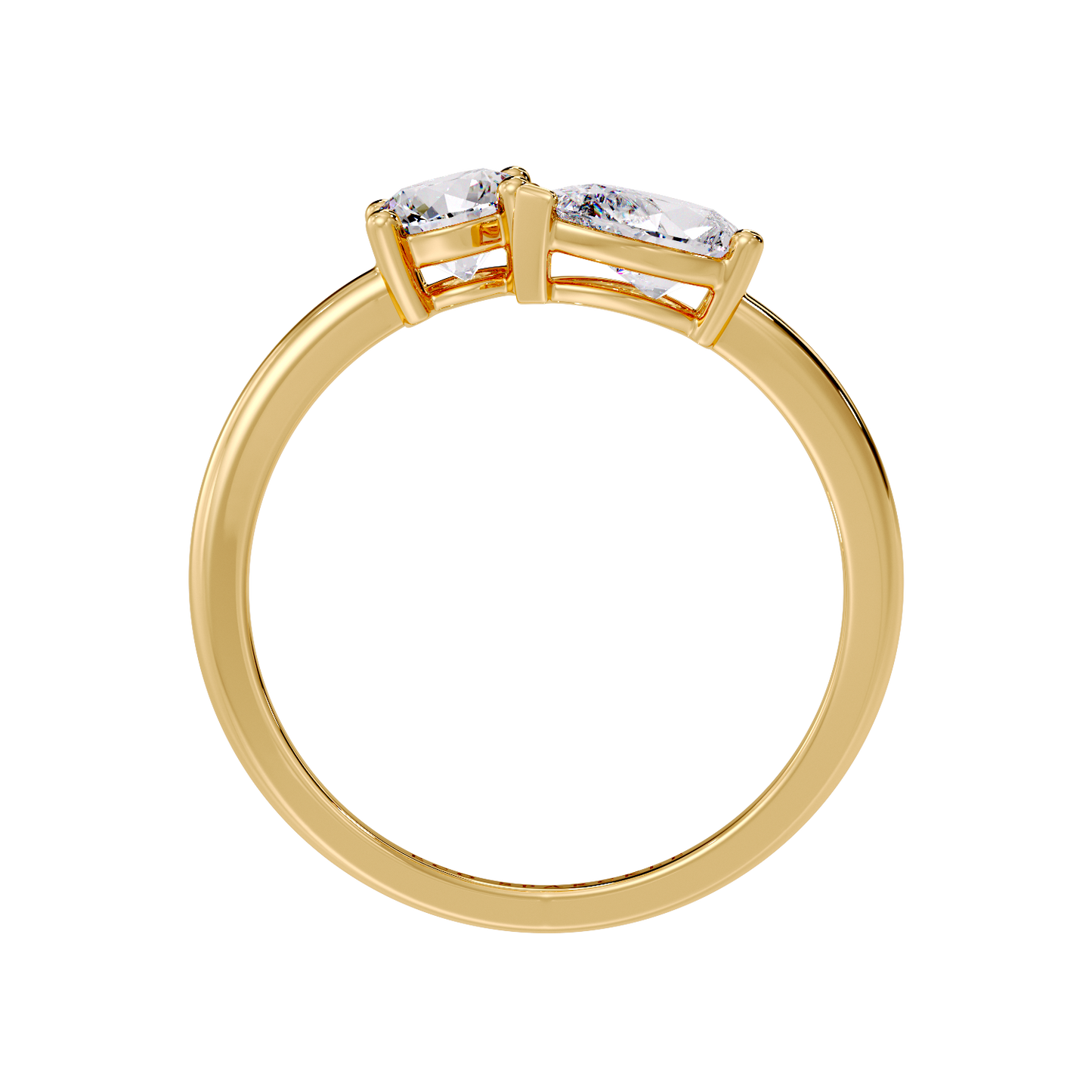TWO STONE RING ROUND & PEAR