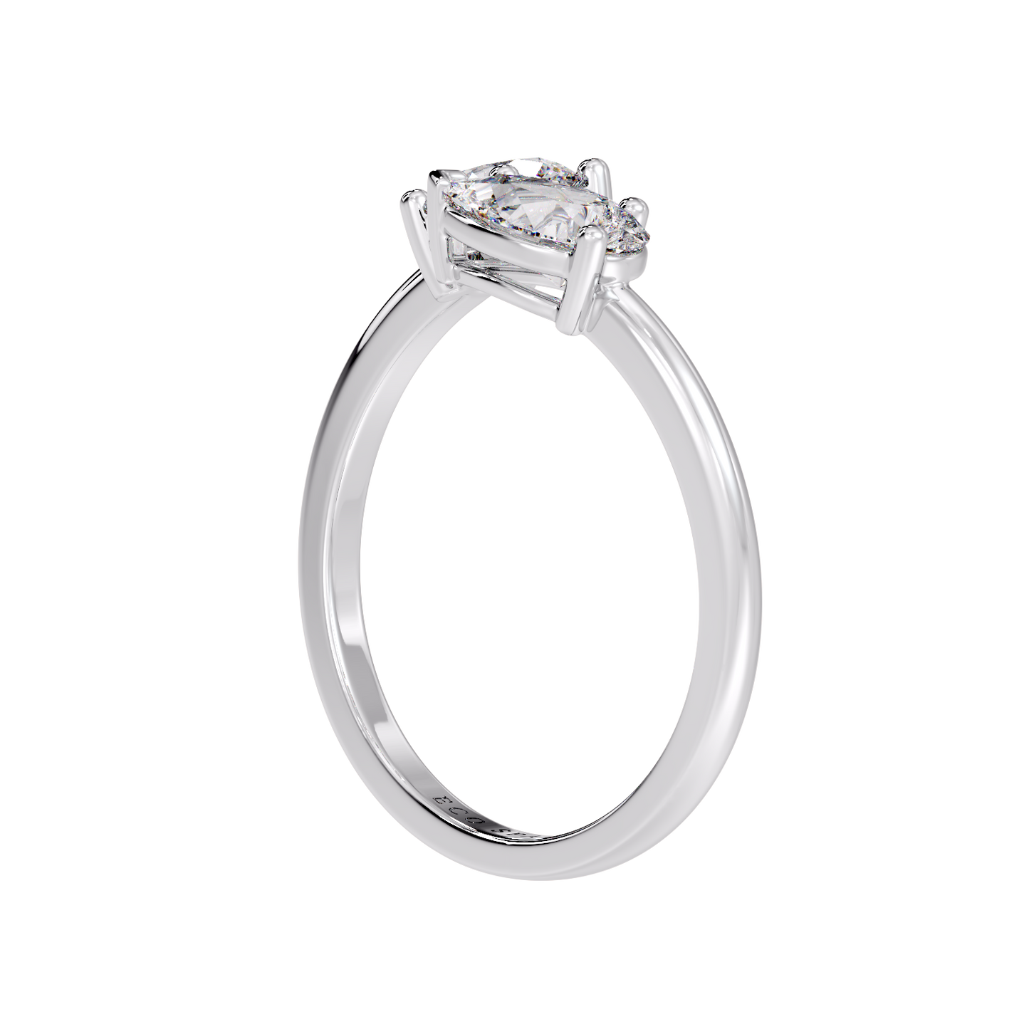 TWO STONE RING ROUND & PEAR