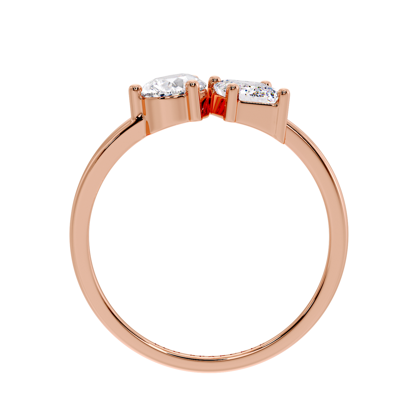 PEAR & EMERALD TWO STONE RING