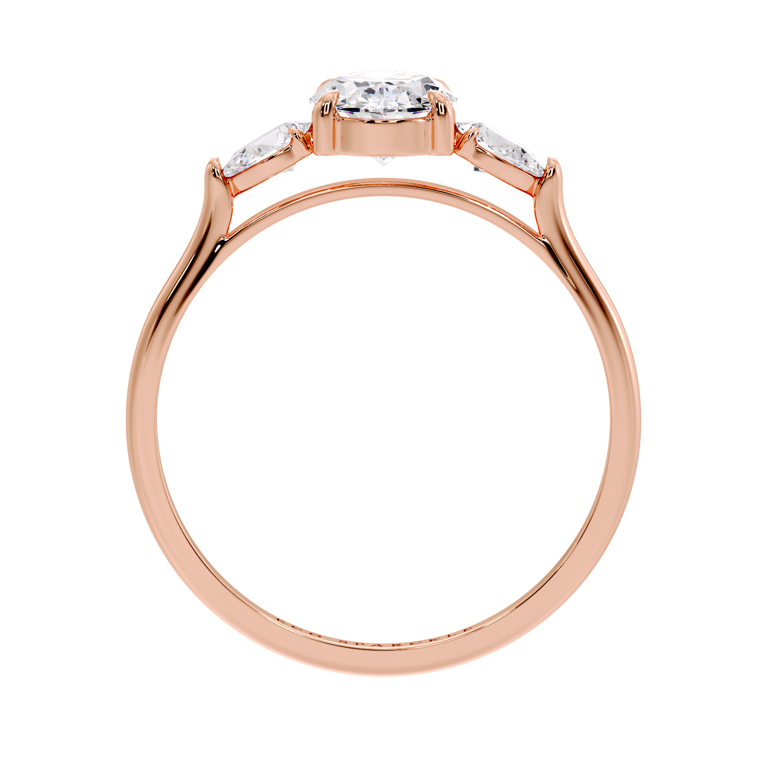 OVAL AND SIDE PEAR 3 STONE RING