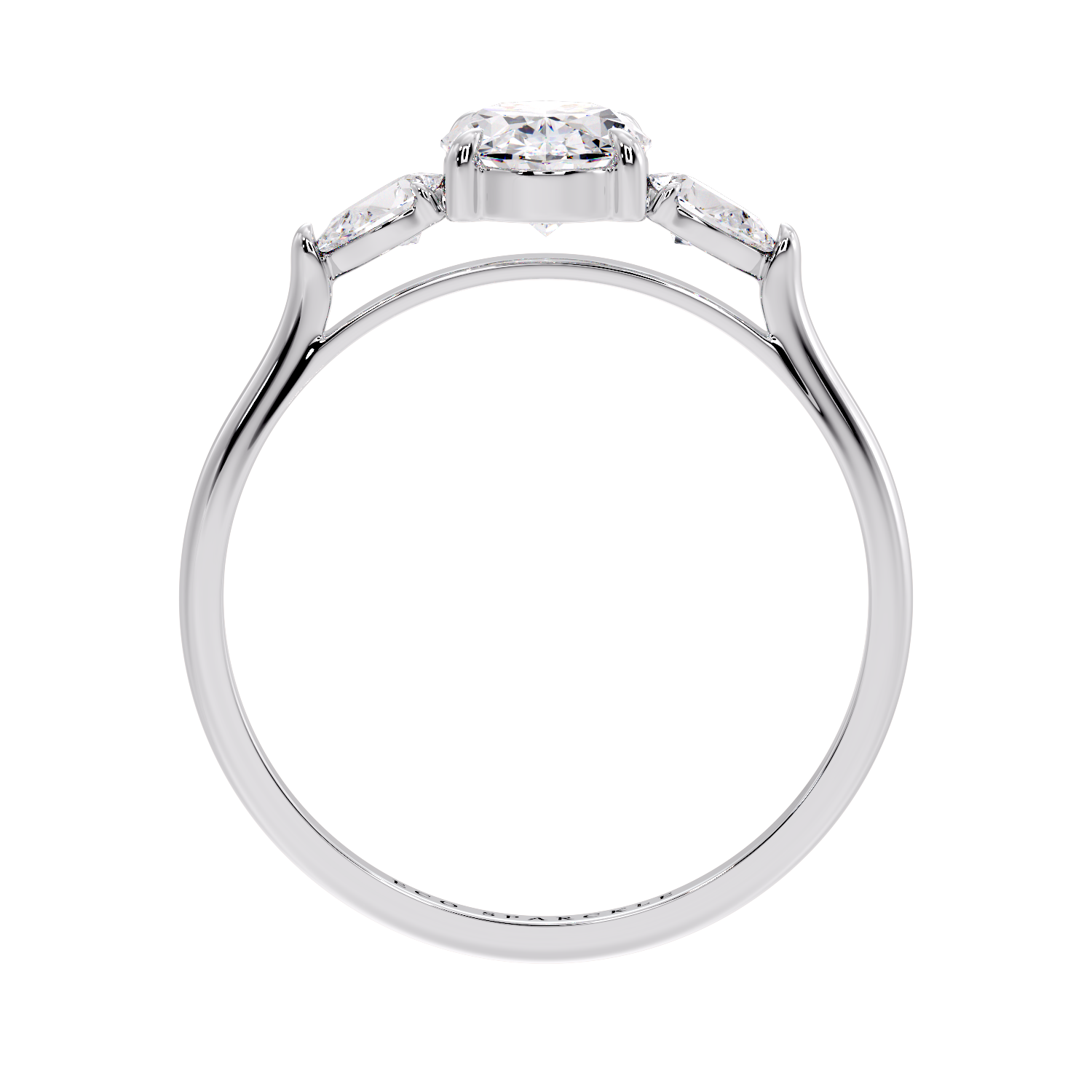 OVAL AND SIDE PEAR 3 STONE RING