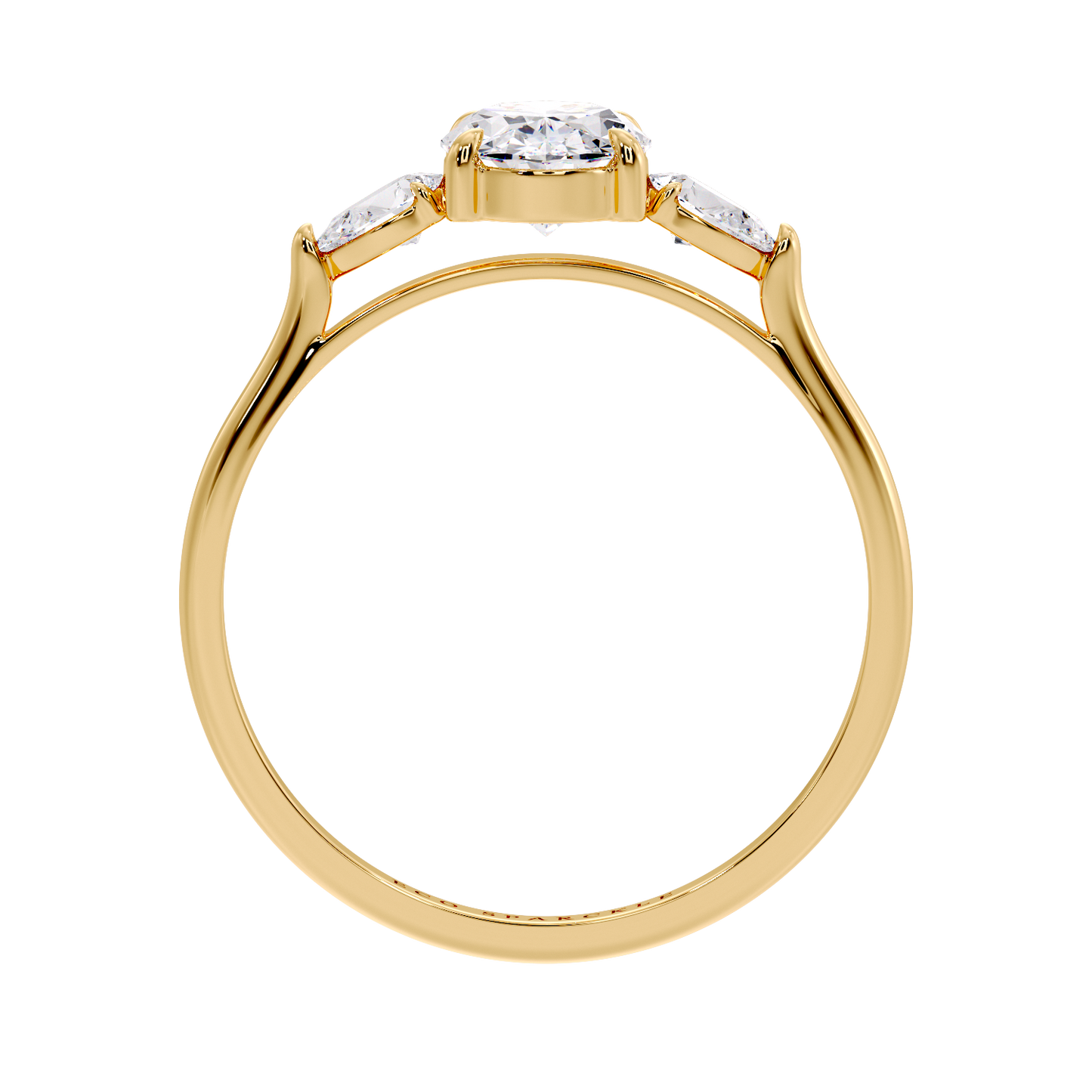 OVAL AND SIDE PEAR 3 STONE RING