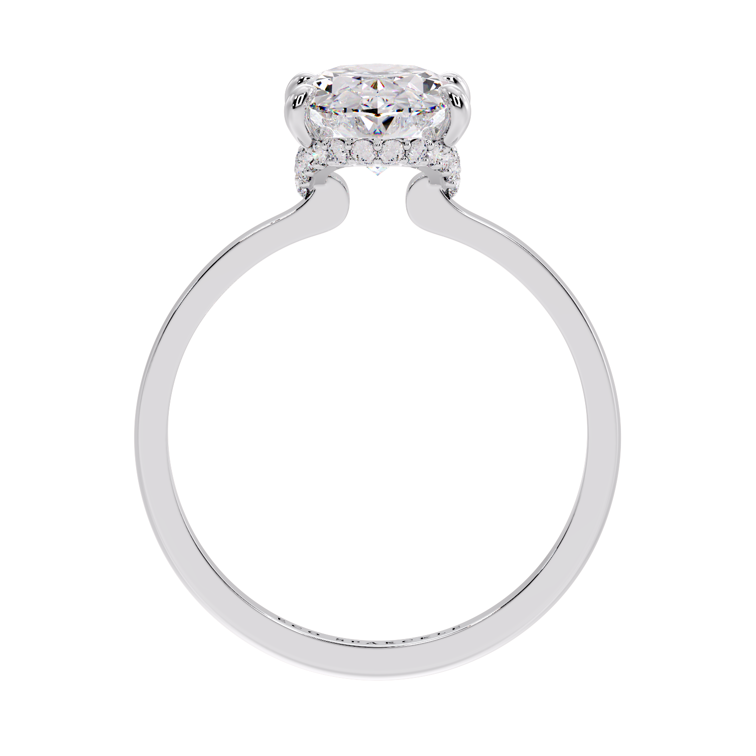 Oval Under Half halo Ring