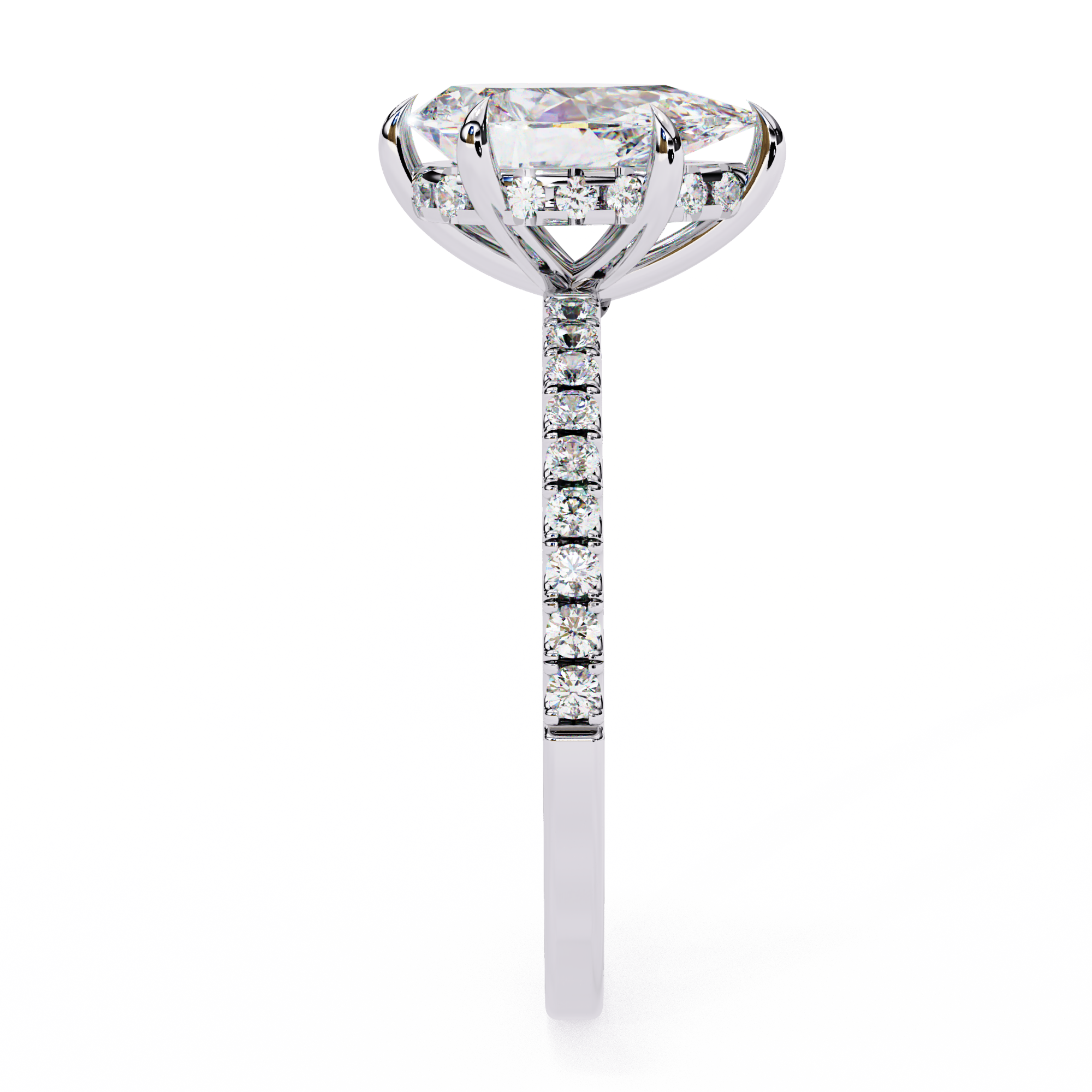 Pear Cut Lab Grown Diamond Engagement Ring