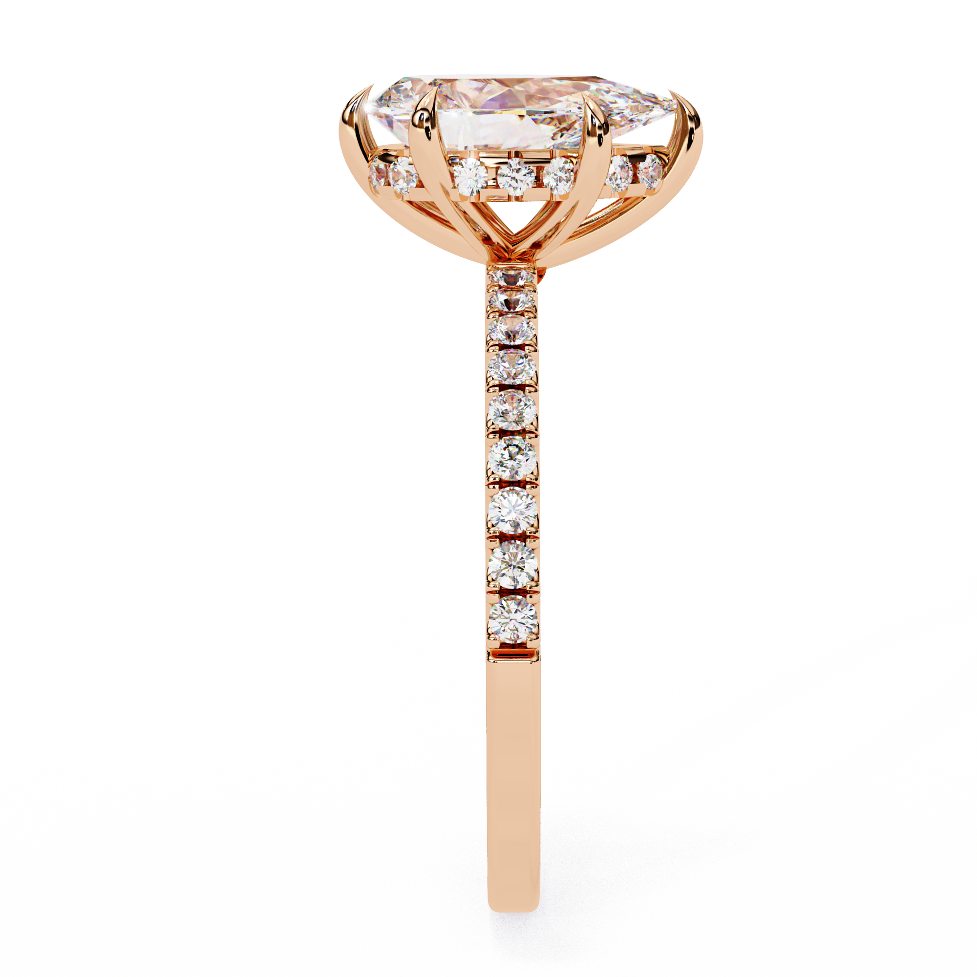 Pear Cut Lab Grown Diamond Engagement Ring