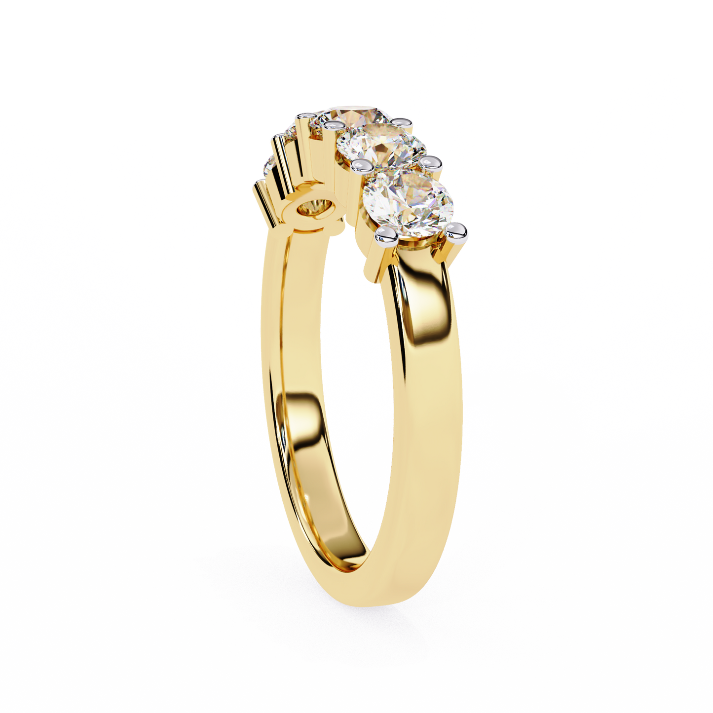 5 Round Cut Diamond Eternity Band | Ring With 5 Stunning Lab Grwon Diamond