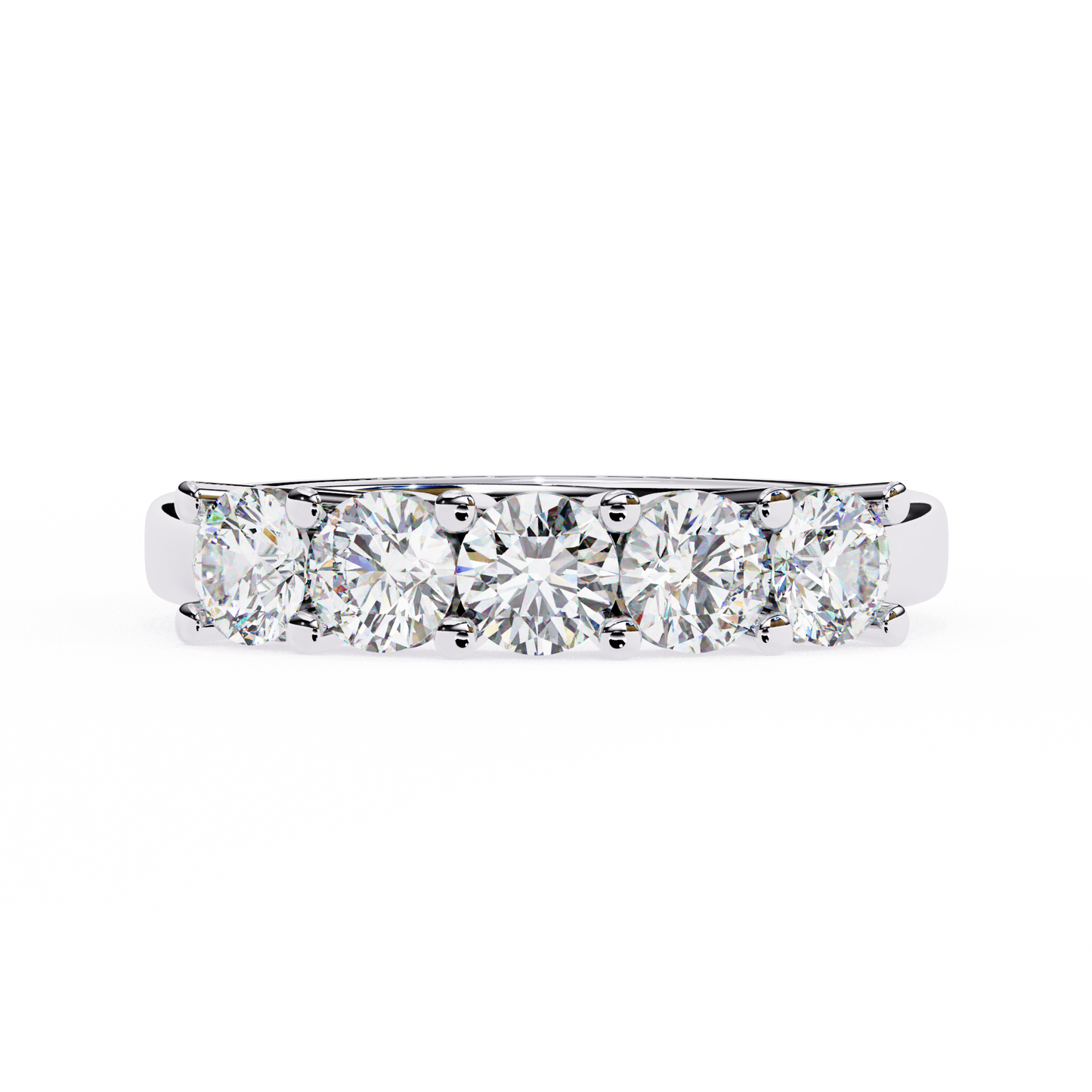 5 Round Cut Diamond Eternity Band | Ring With 5 Stunning Lab Grwon Diamond
