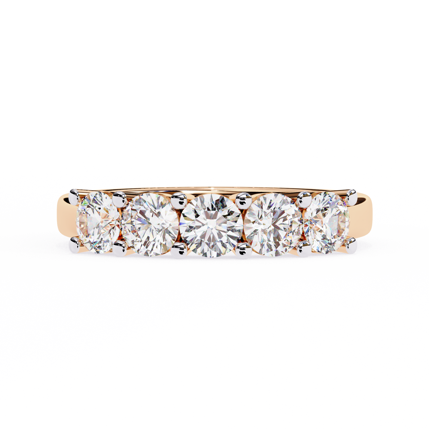 5 Round Cut Diamond Eternity Band | Ring With 5 Stunning Lab Grwon Diamond