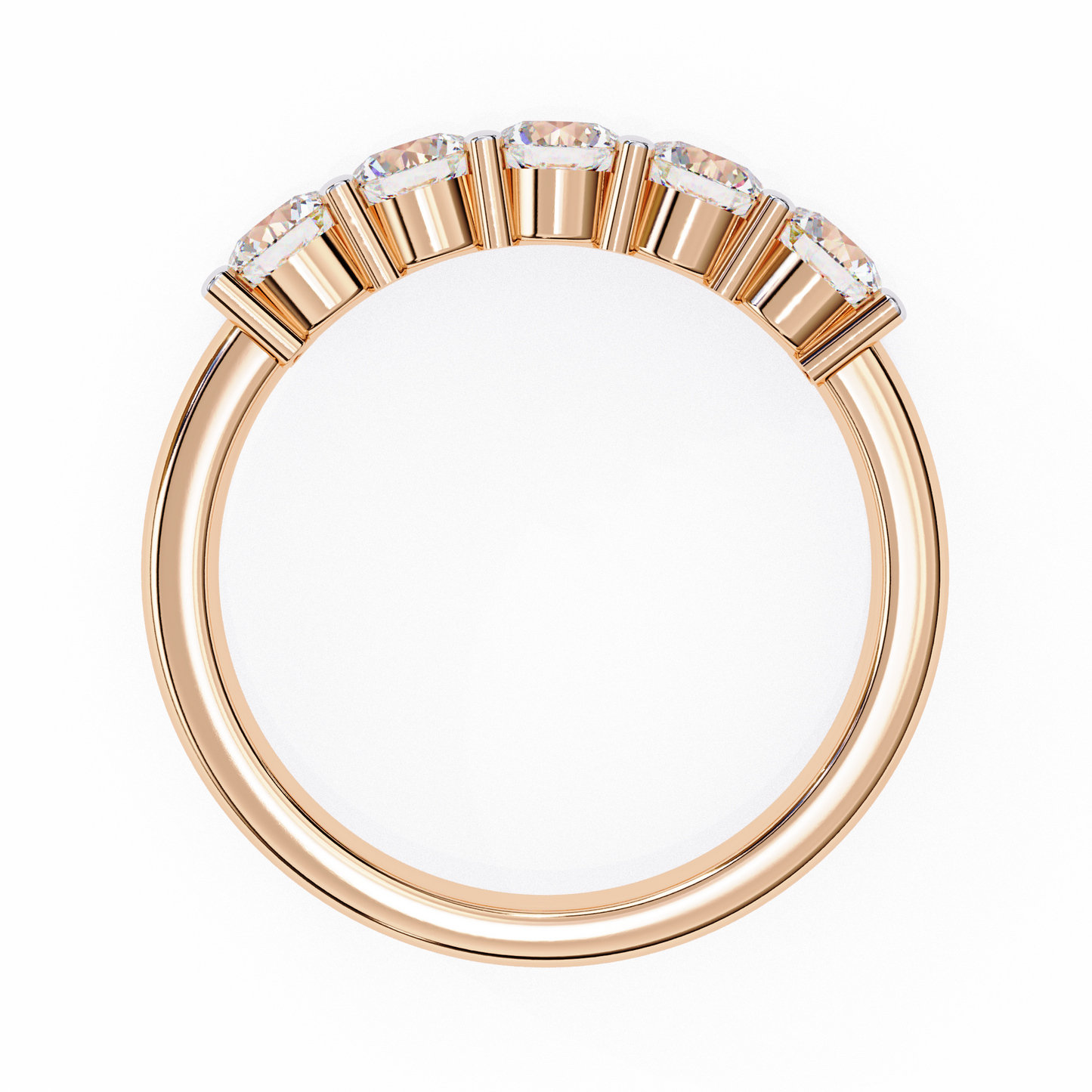 5 Round Cut Diamond Eternity Band | Ring With 5 Stunning Lab Grwon Diamond