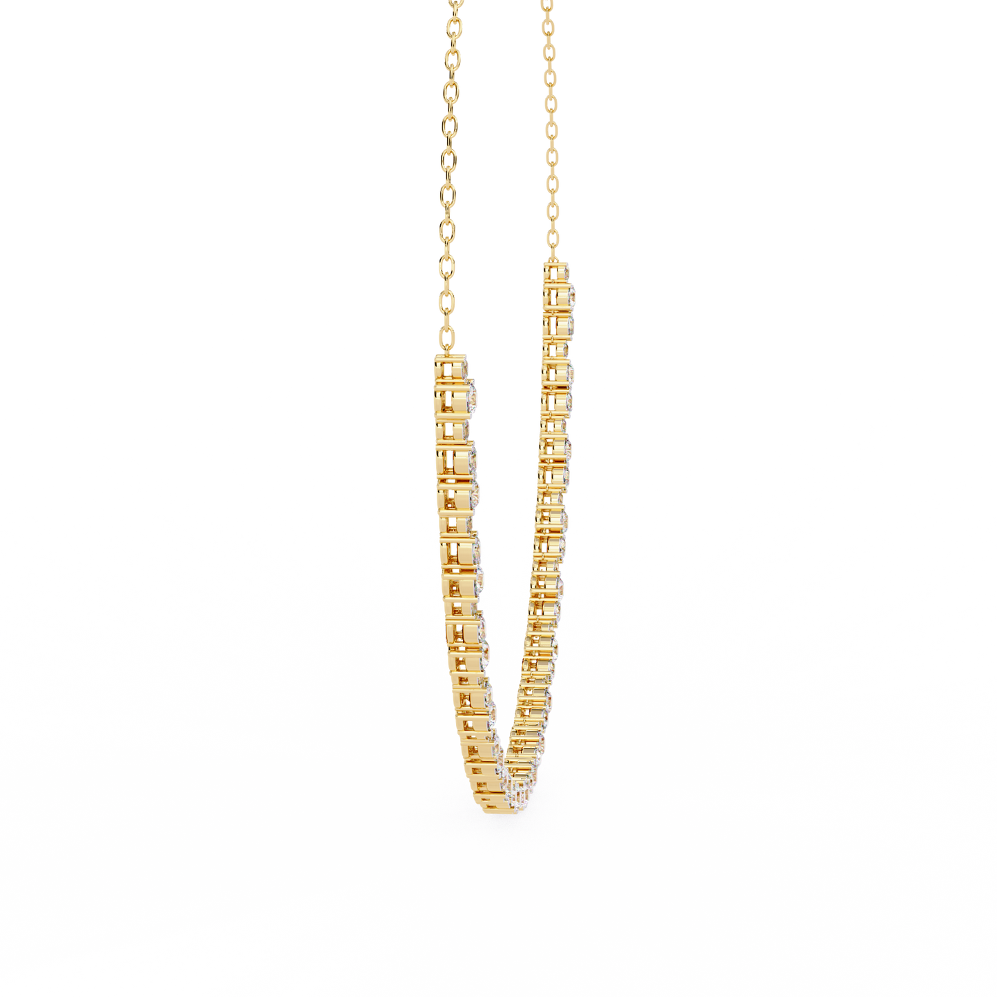 Round & Oval Shape Diamond Necklace