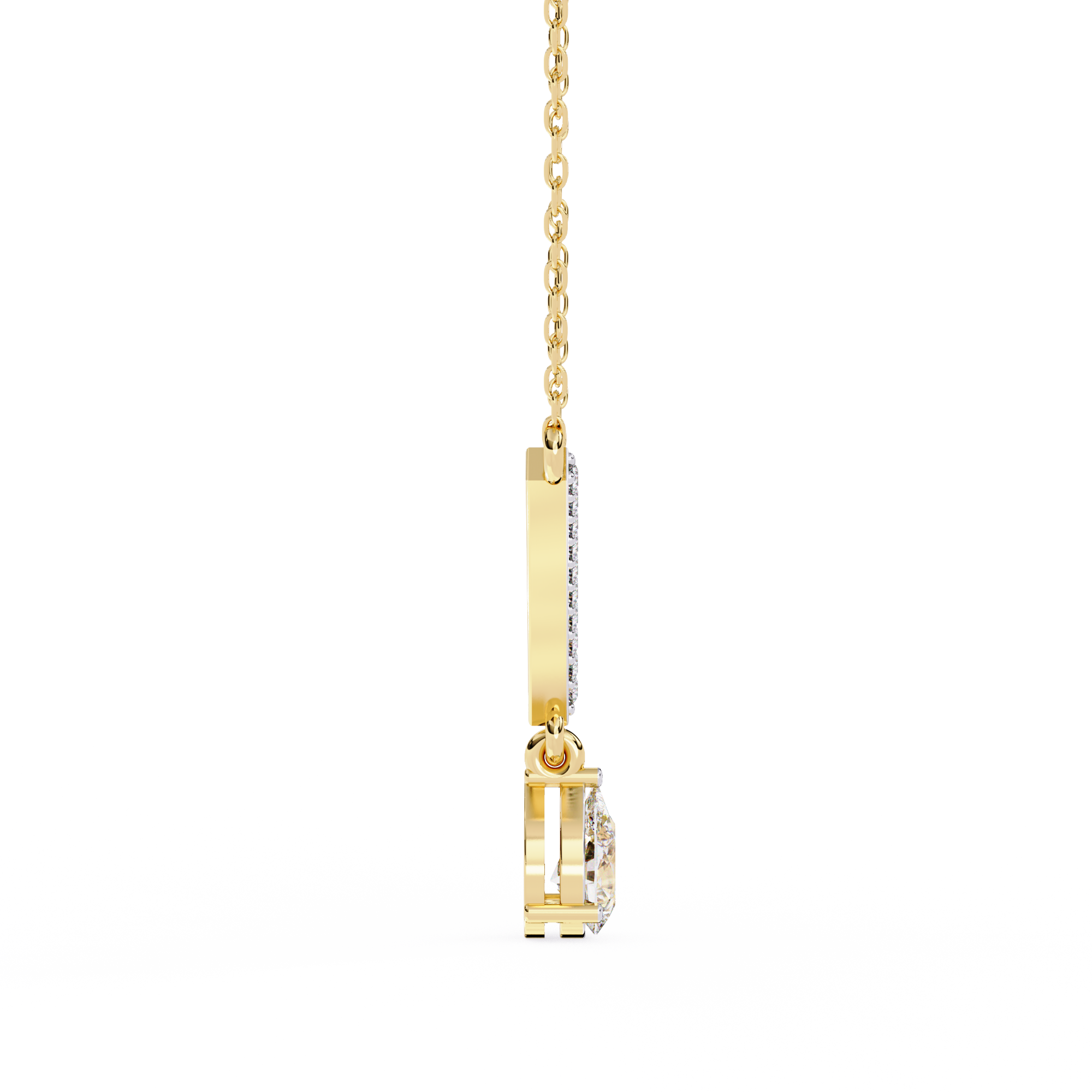 V Drop Pear Diamond Necklace