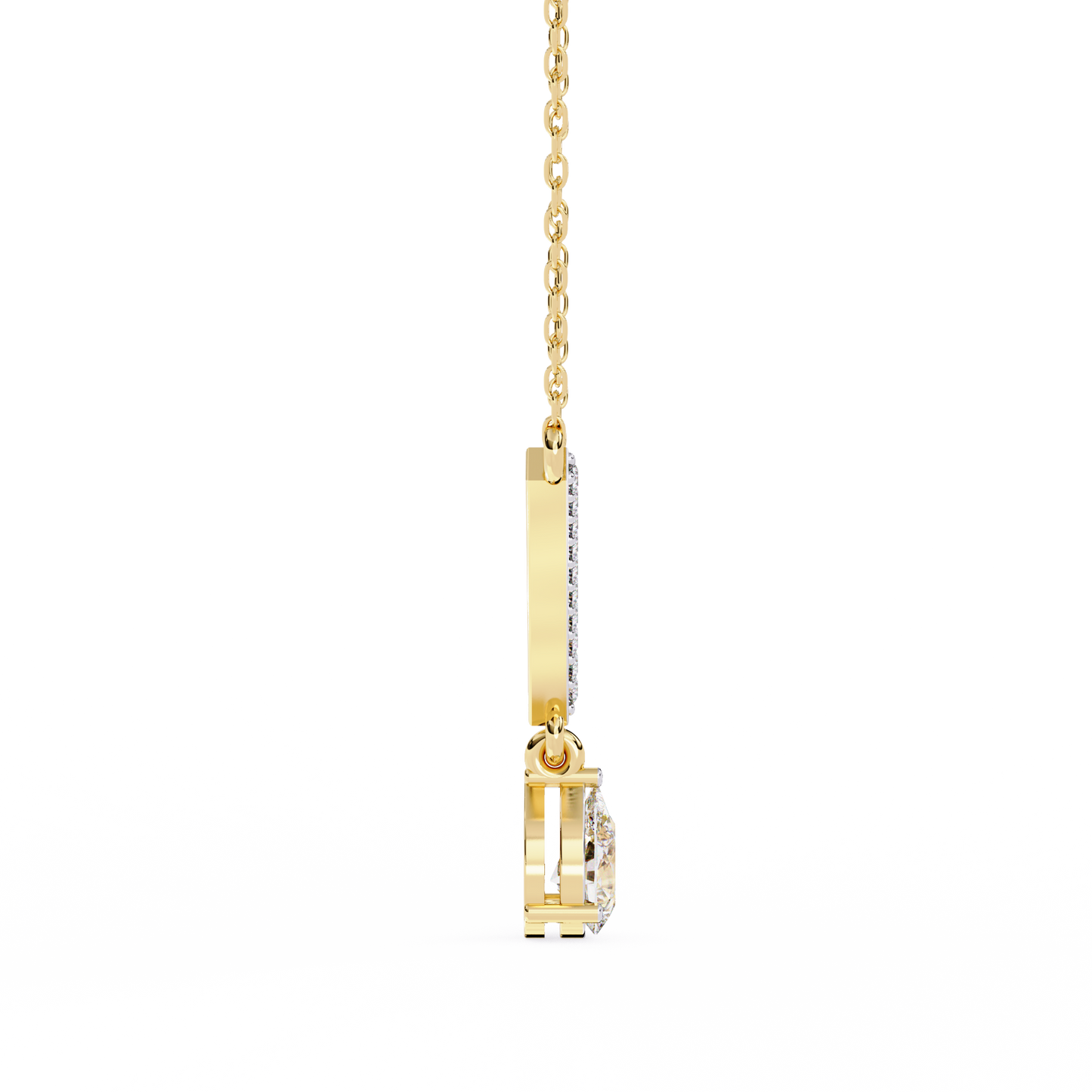 V Drop Pear Diamond Necklace