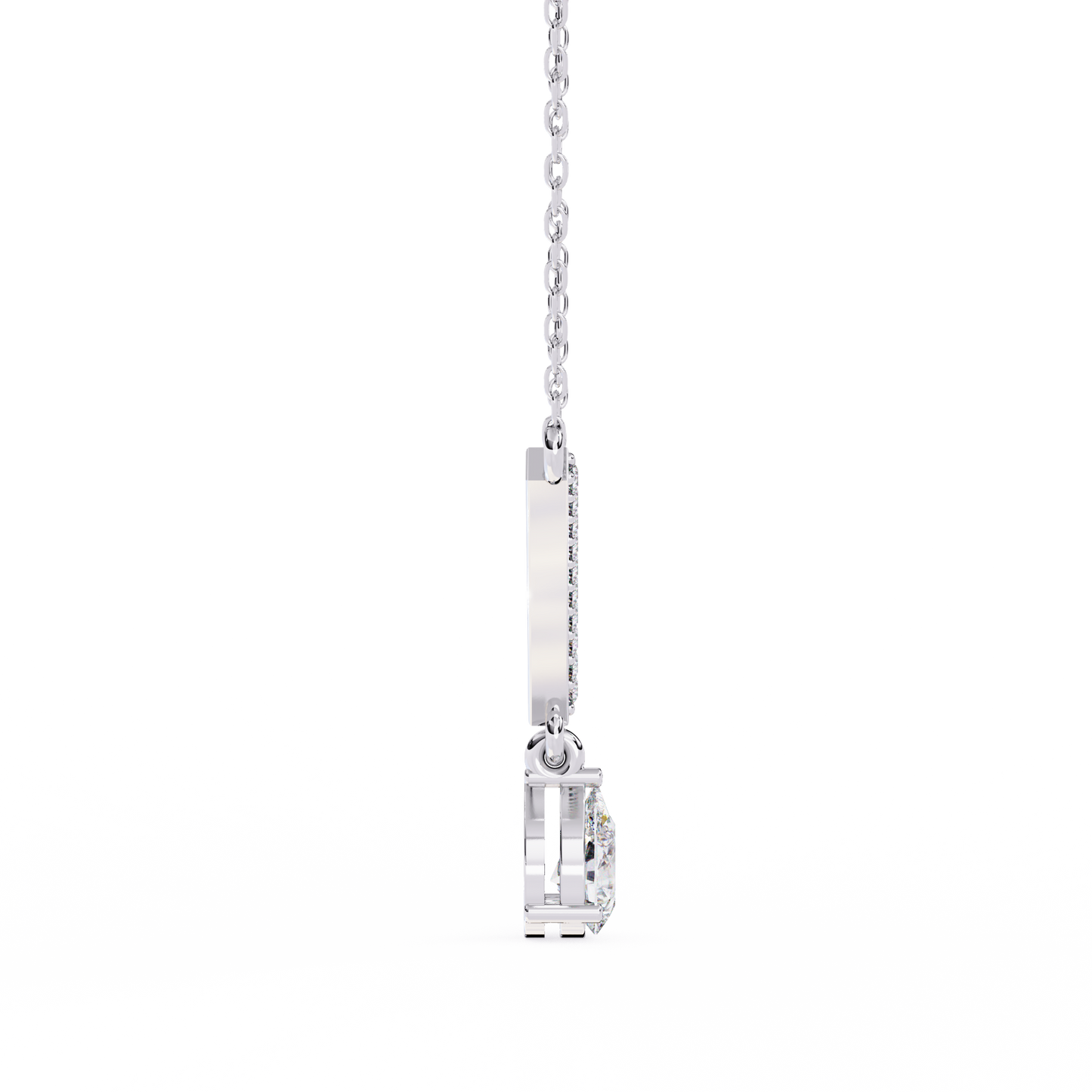 V Drop Pear Diamond Necklace