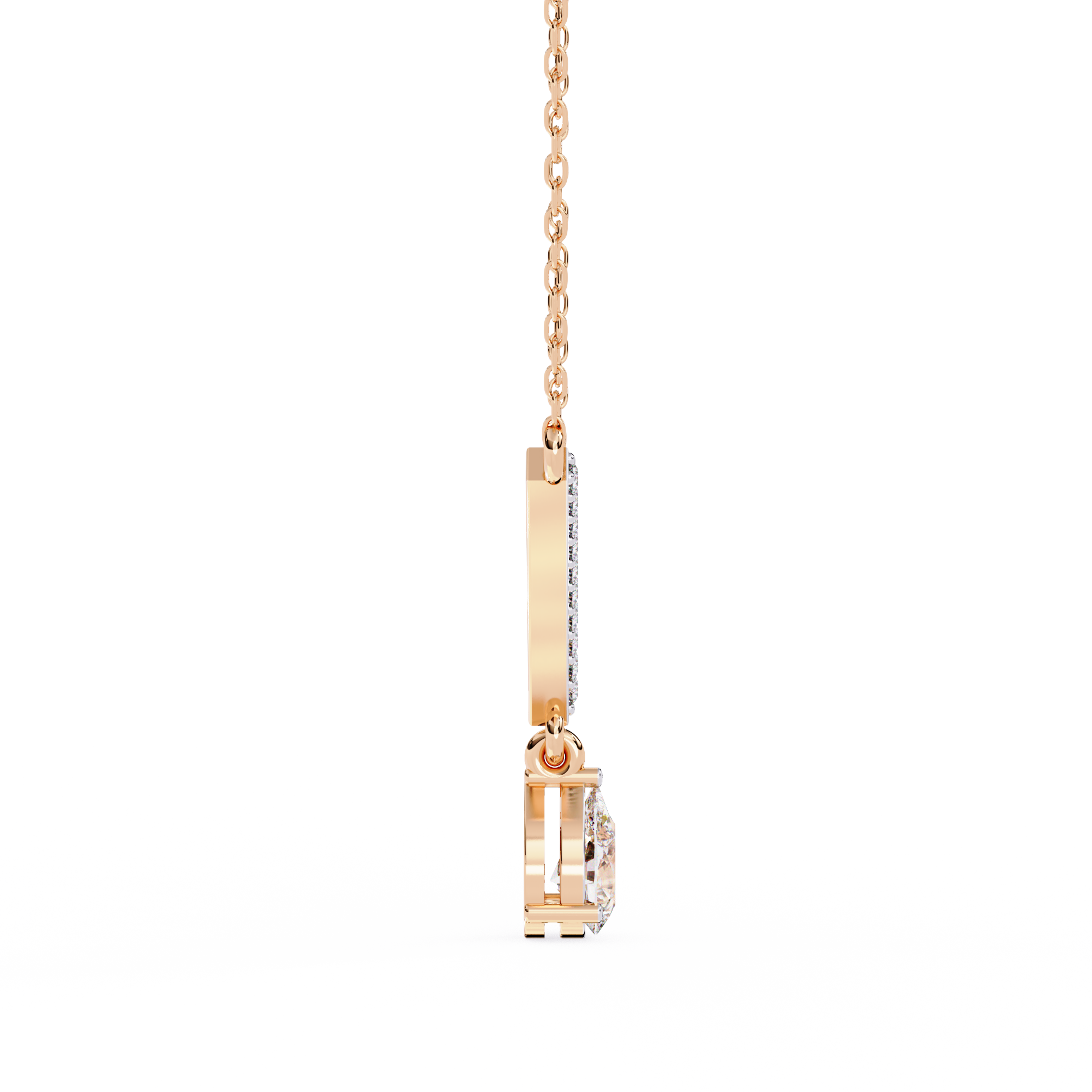 V Drop Pear Diamond Necklace