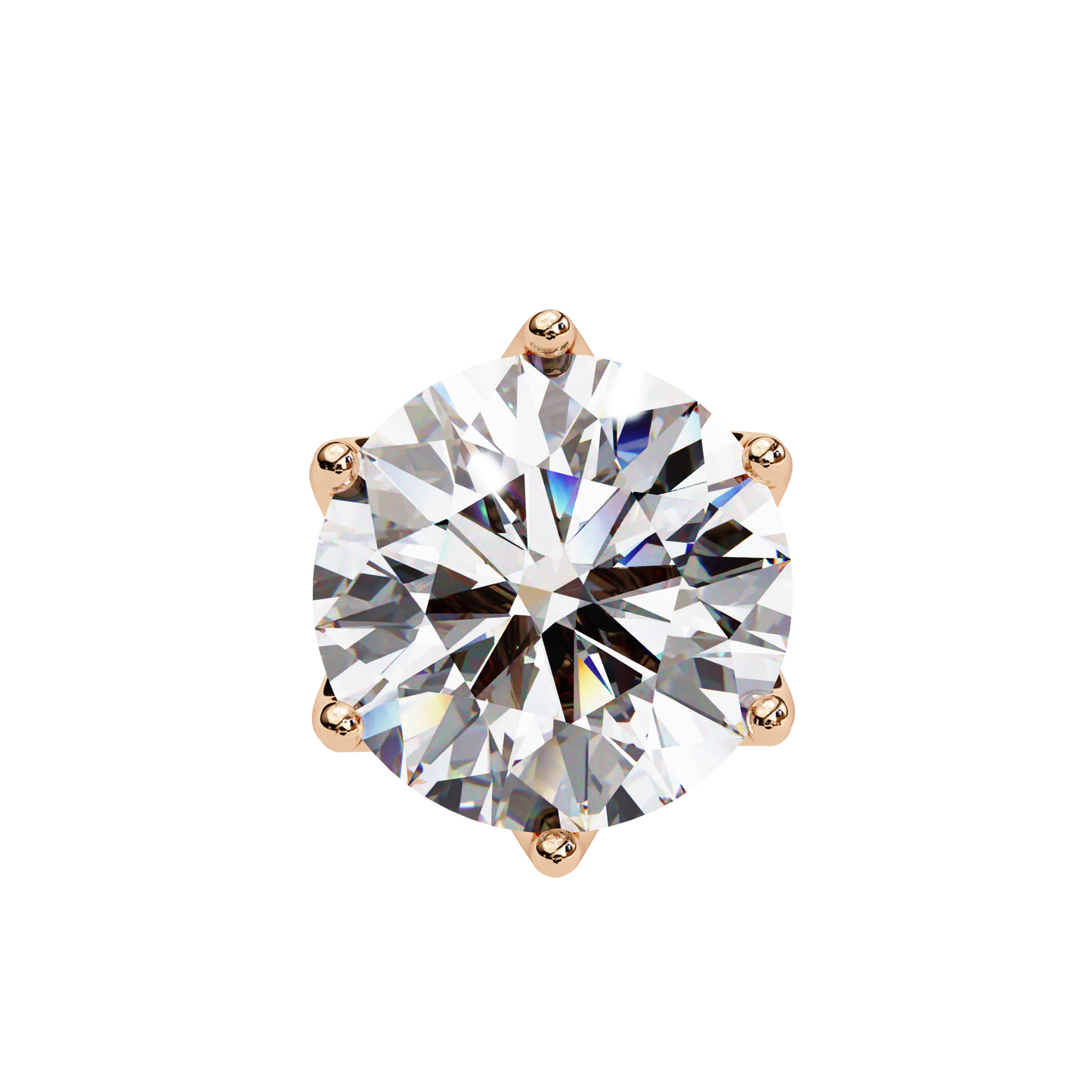 6 PRONG ROUND DIAMOND STUD EARRING