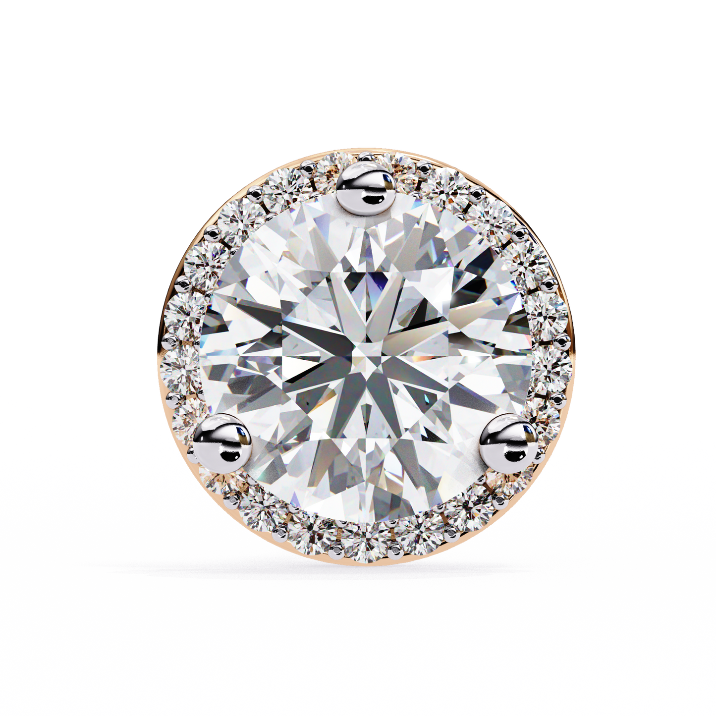 Lab Grown Diamond Round Halo Studs Earrings