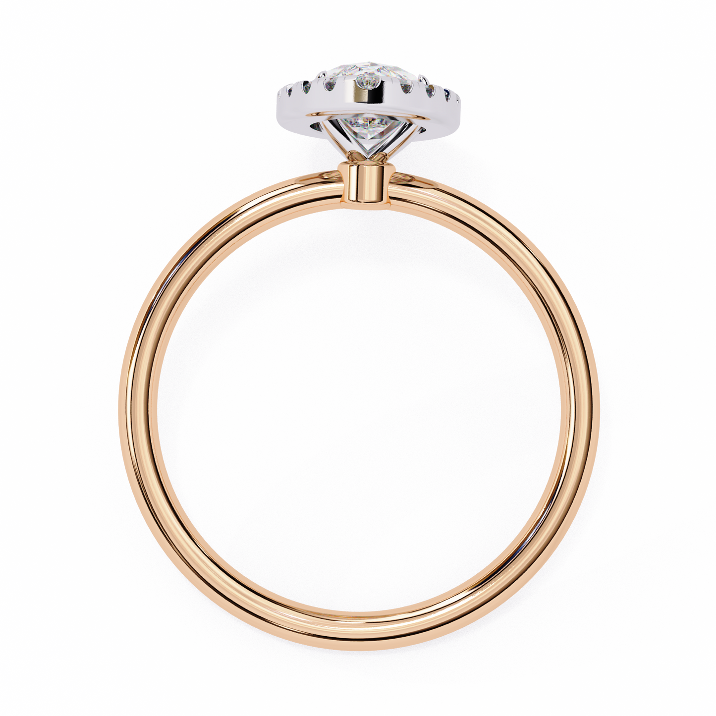 Lab Grown Marquise Diamond Halo Engagement Rings