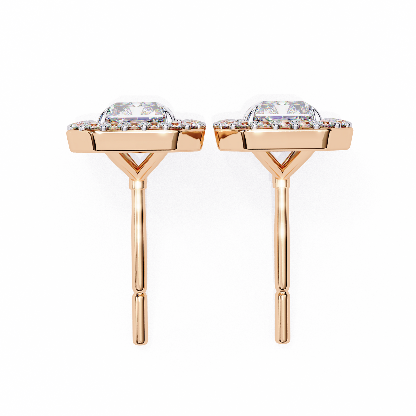 Lab Grown Diamond Earring Studs Radiant Stone