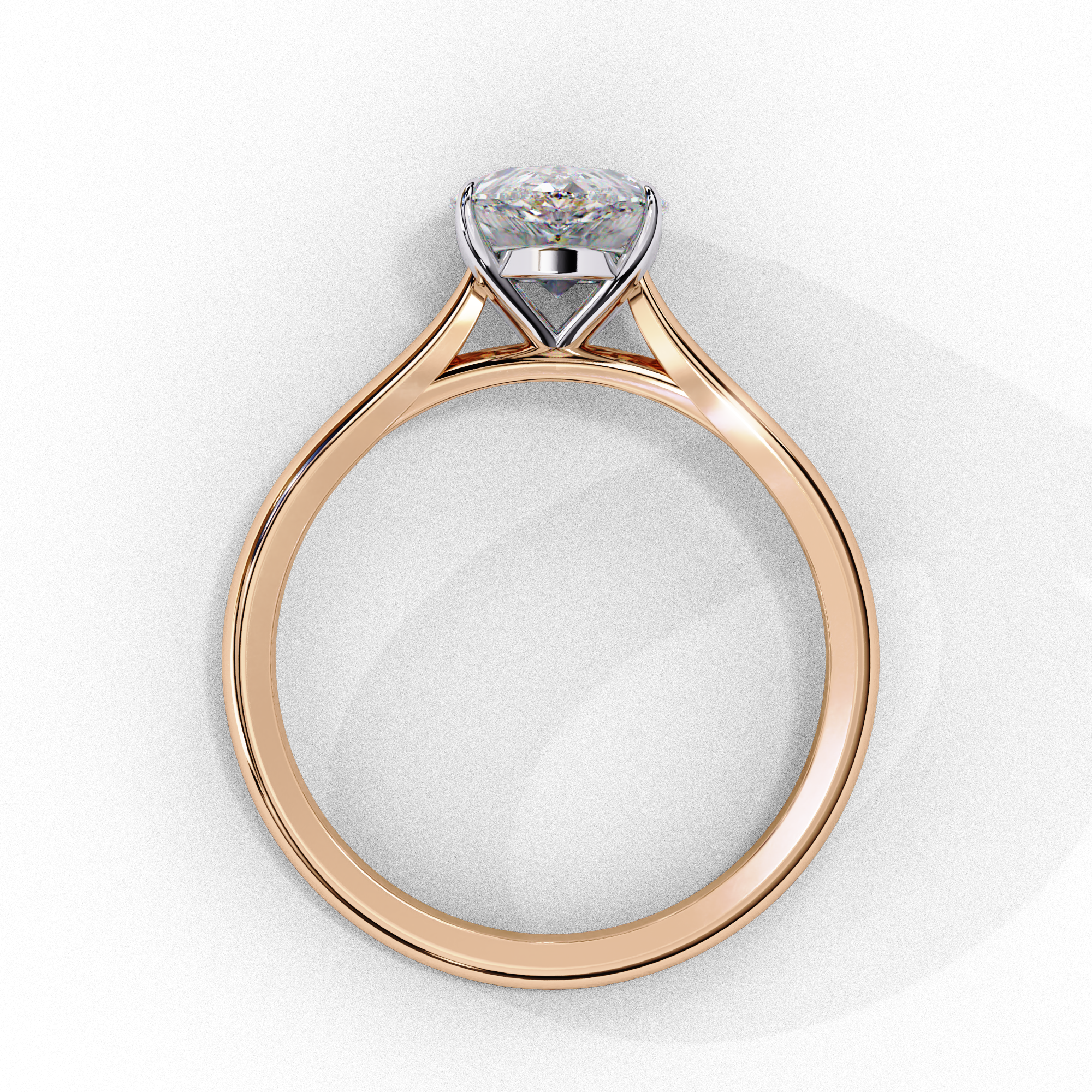 Pear Cut Lab Grown Diamond Solitaire Diamond Engagement Ring