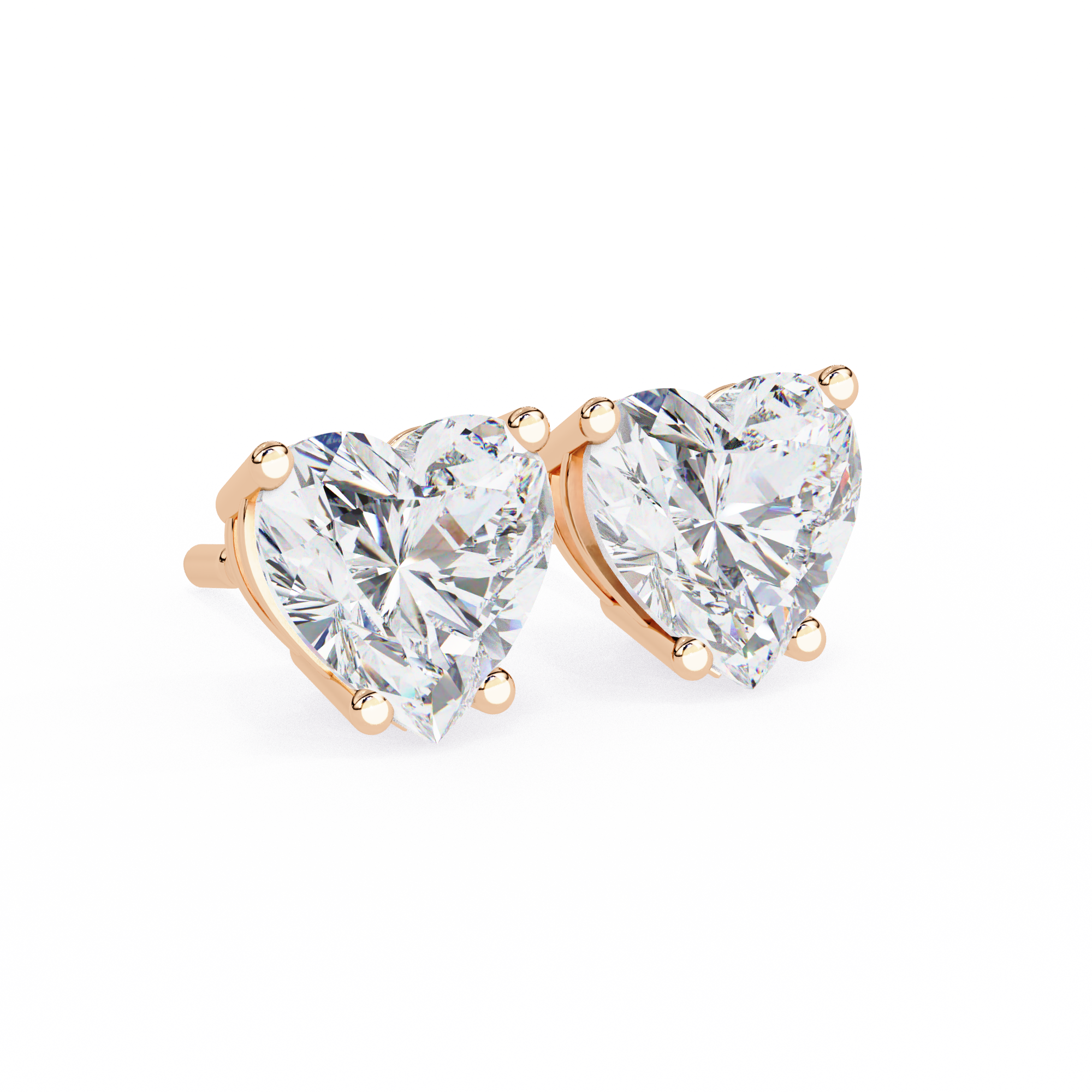 Heart Shape Lab Grown Diamond Earring Stud