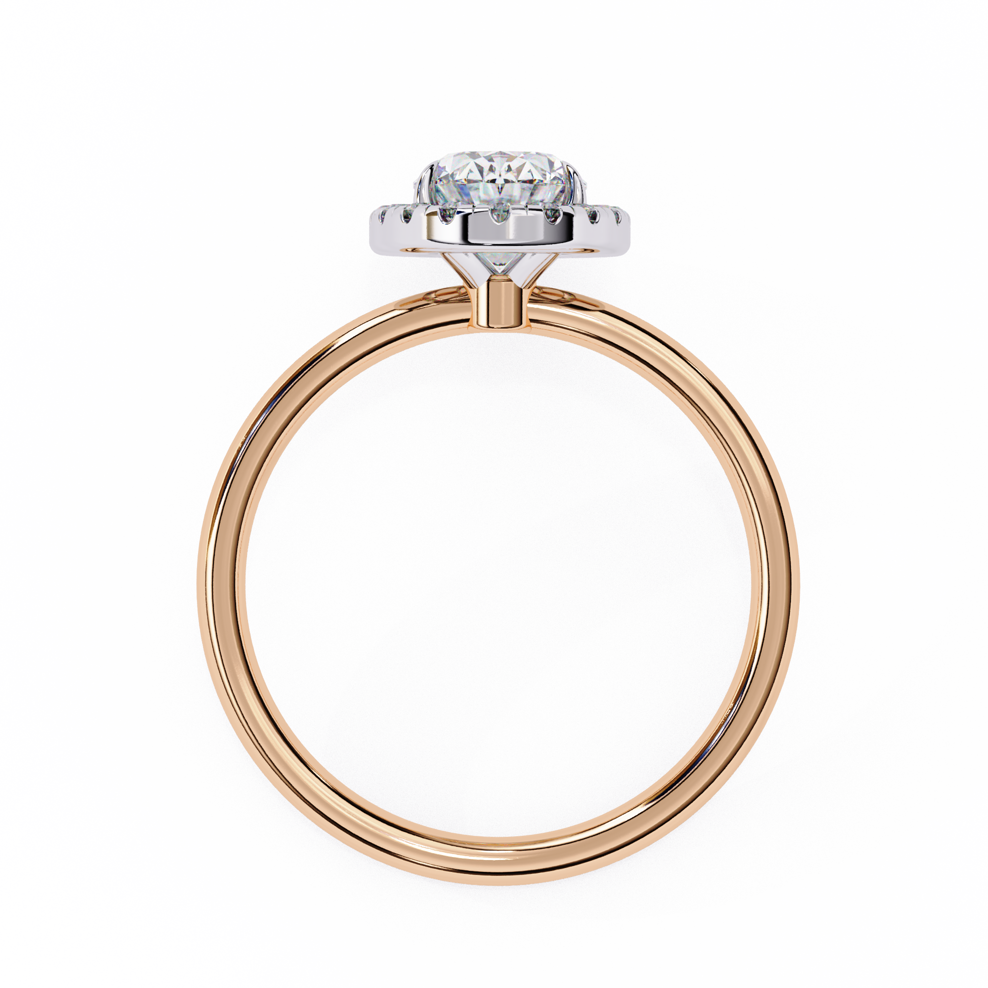 Lab Grown Oval Diamond Halo Engagement Rings