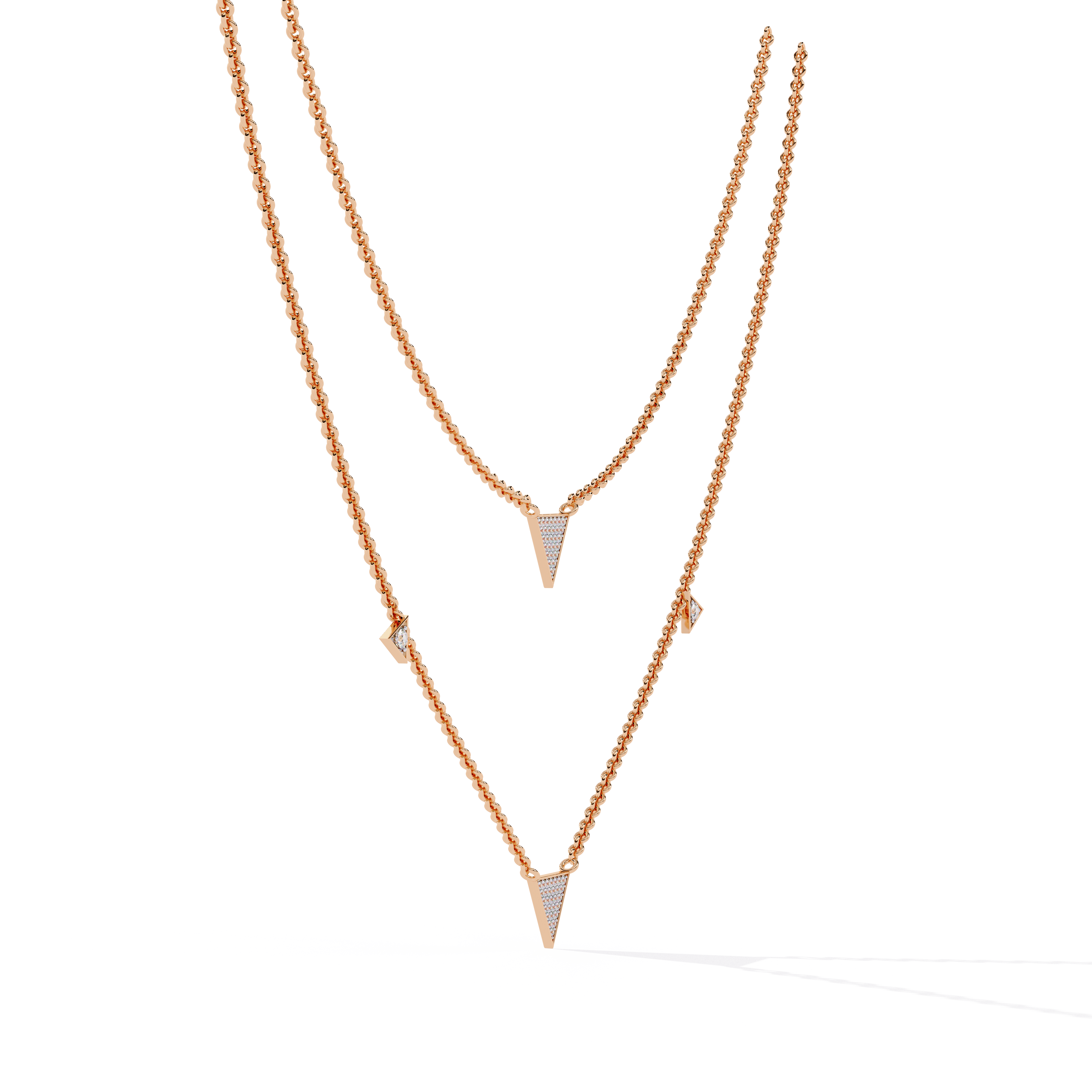 Modern Triangle Lab Grown Diamond Necklace