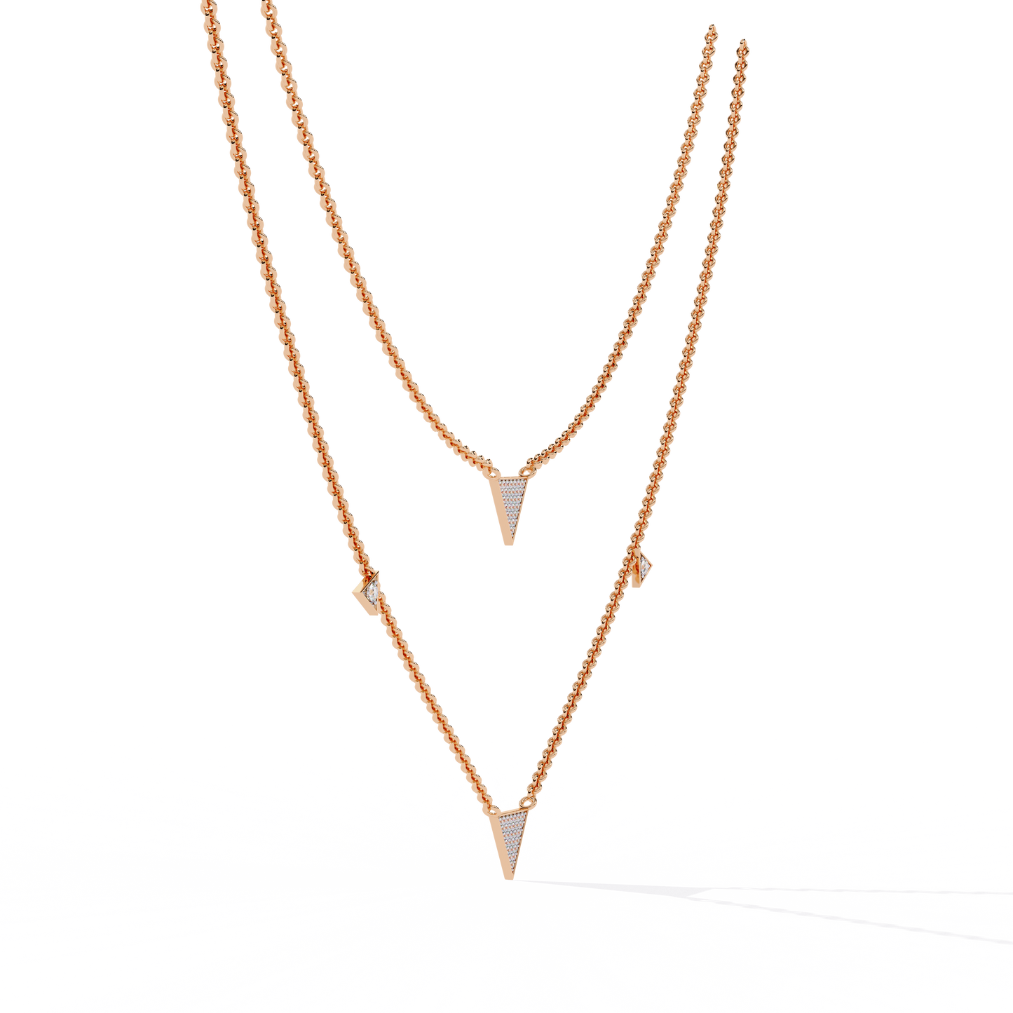 Modern Triangle Lab Grown Diamond Necklace