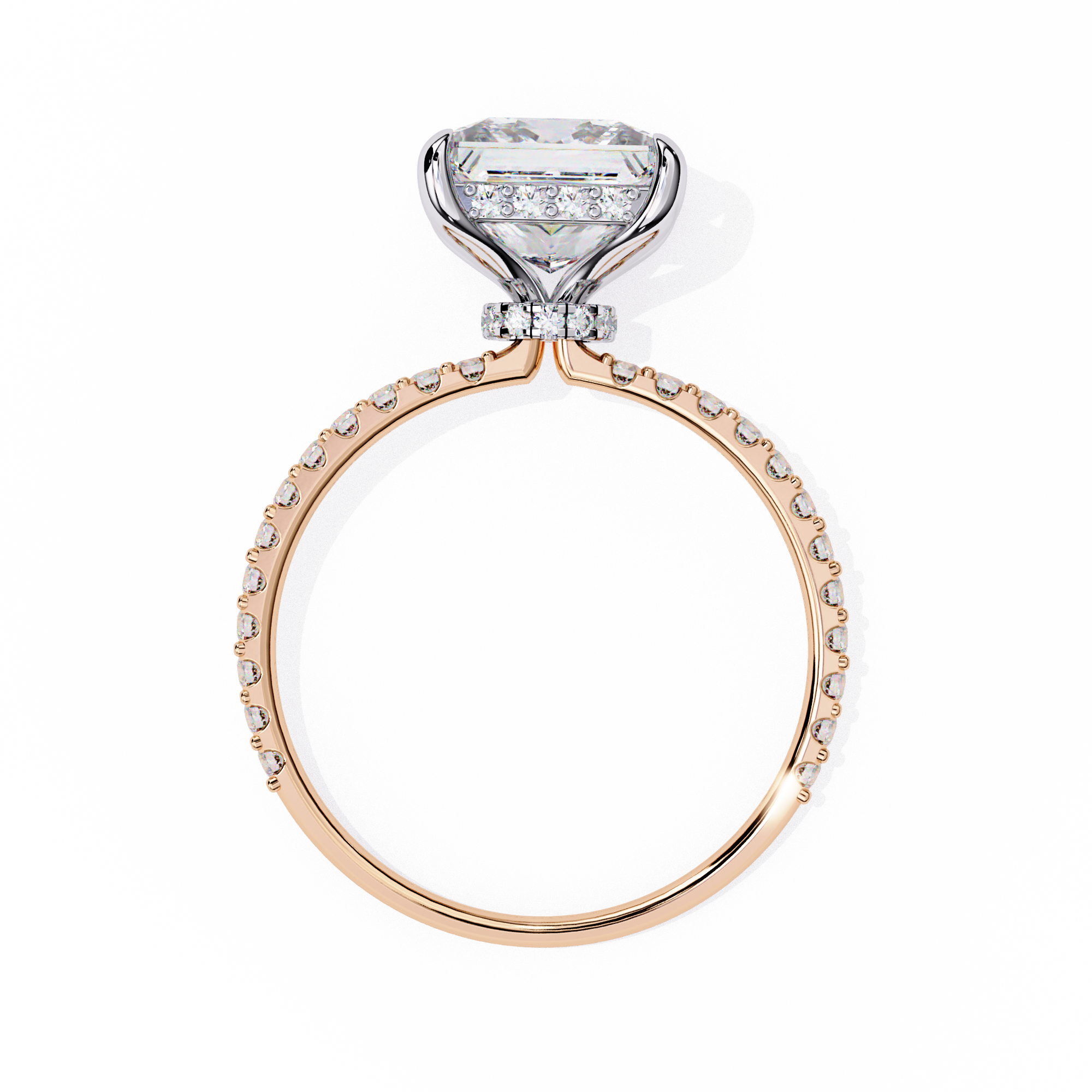 The Hailey Princess Modern Halo Engagement Ring