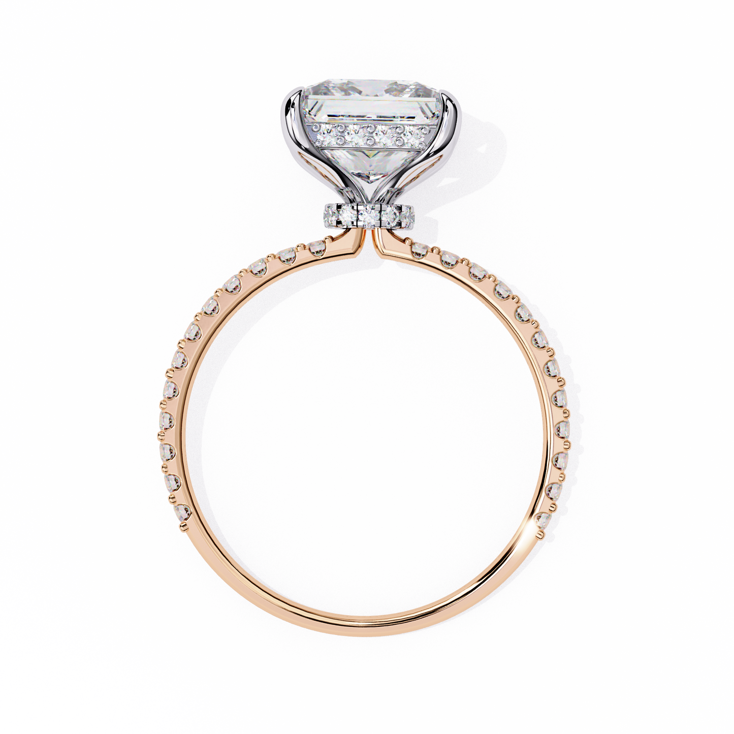 The Hailey Princess Modern Halo Engagement Ring