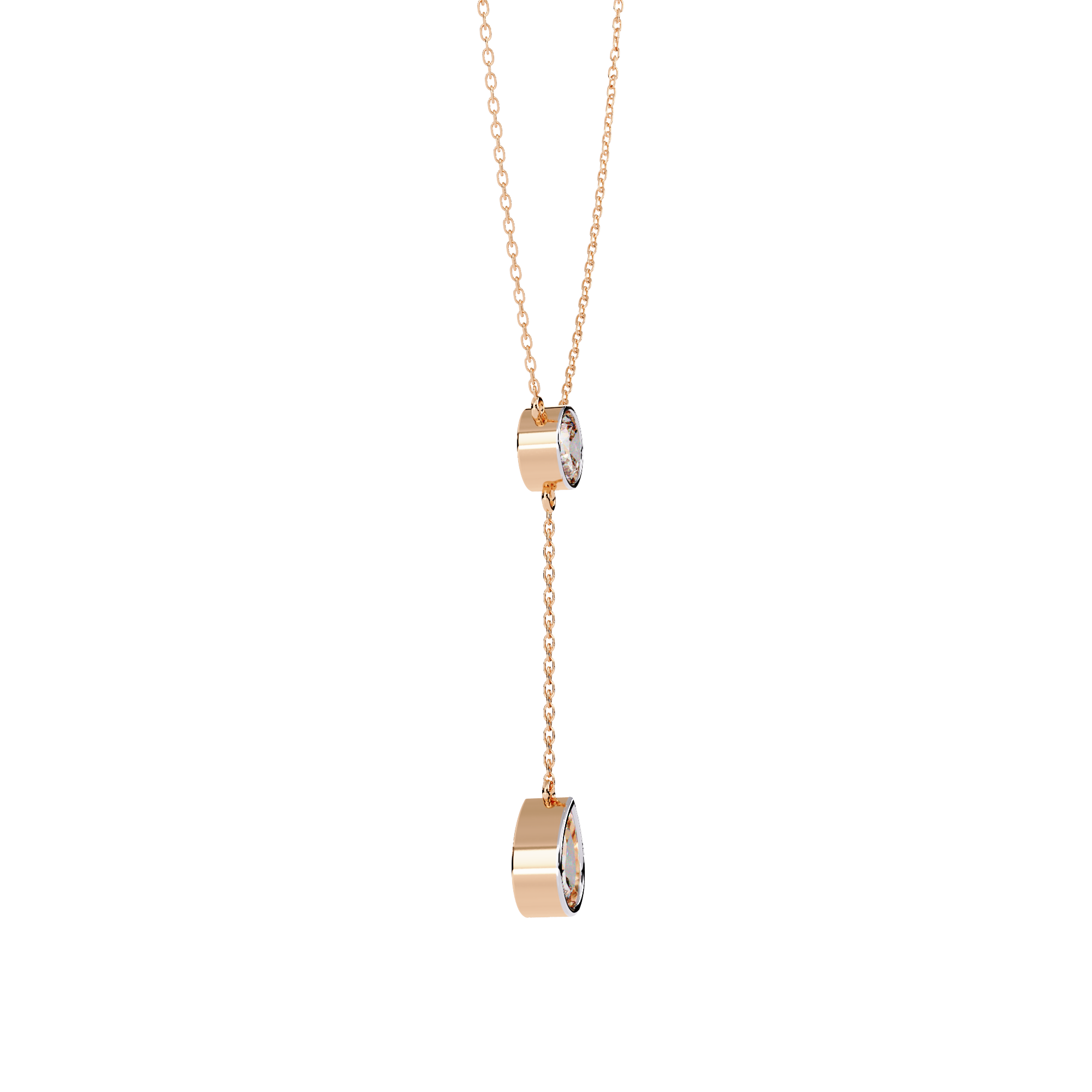 Classic Y-Necklace with Sparkling Diamonds