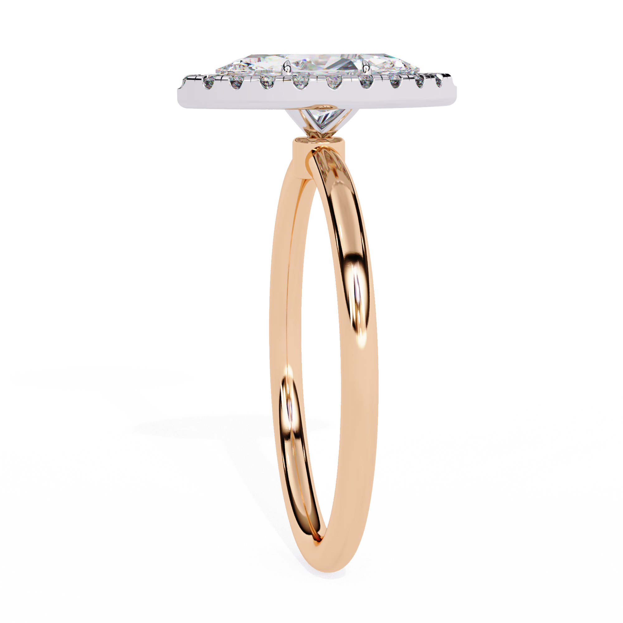 Lab Grown Marquise Diamond Halo Engagement Rings