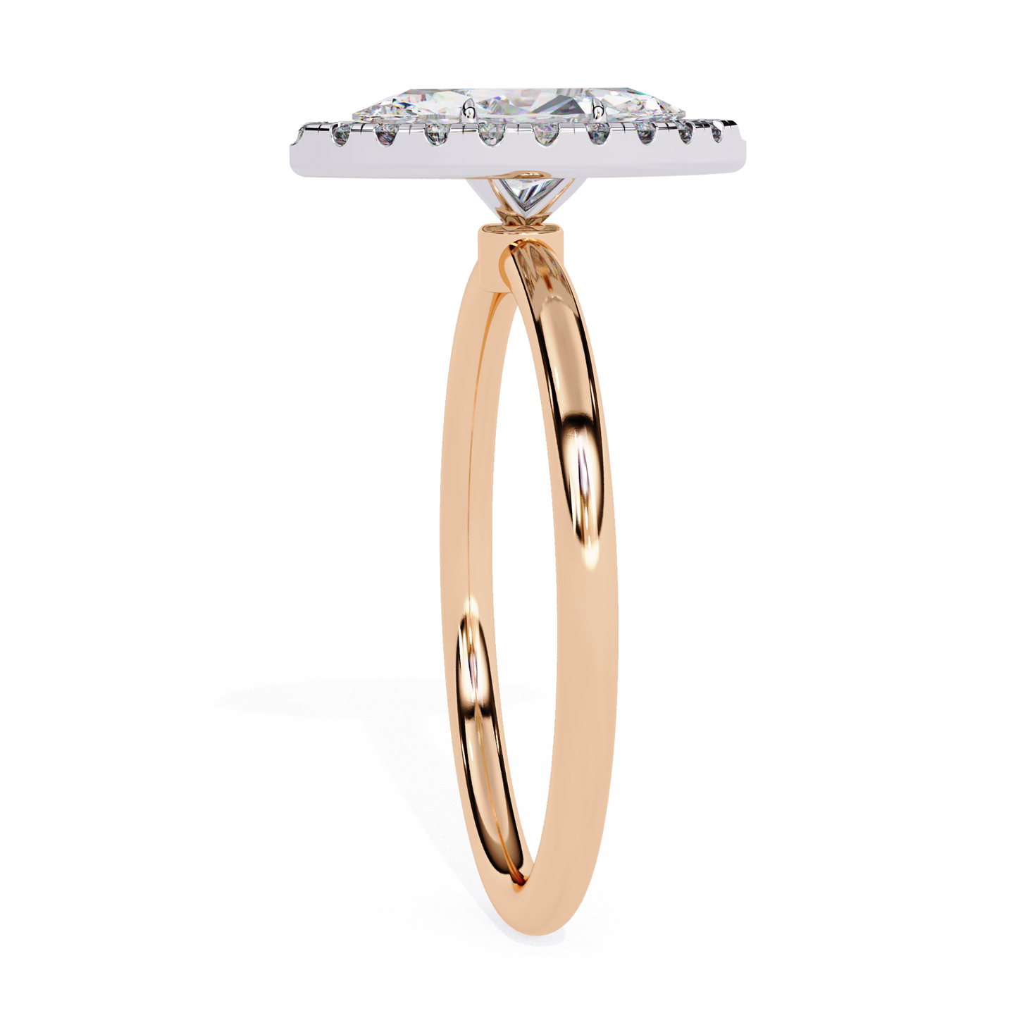 Lab Grown Marquise Diamond Halo Engagement Rings