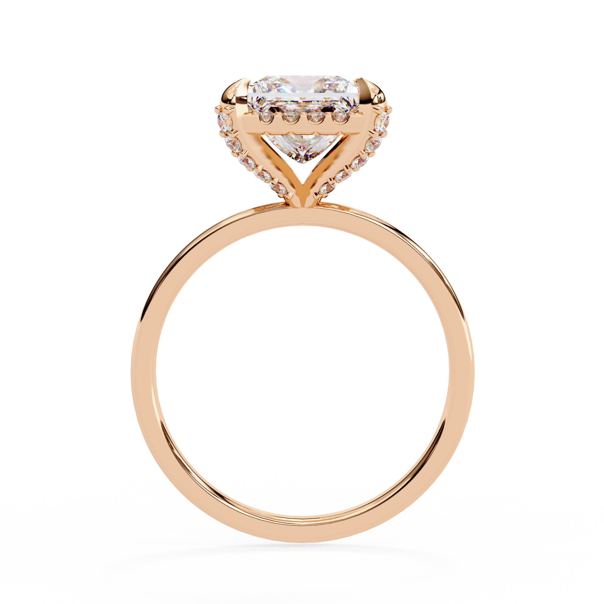 Princess Timeless Solitaire Ring in Halo Setting