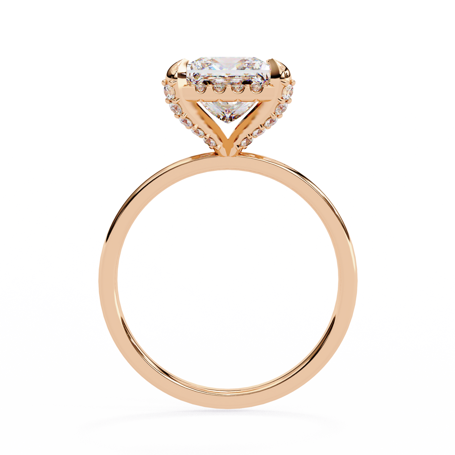 Princess Timeless Solitaire Ring in Halo Setting