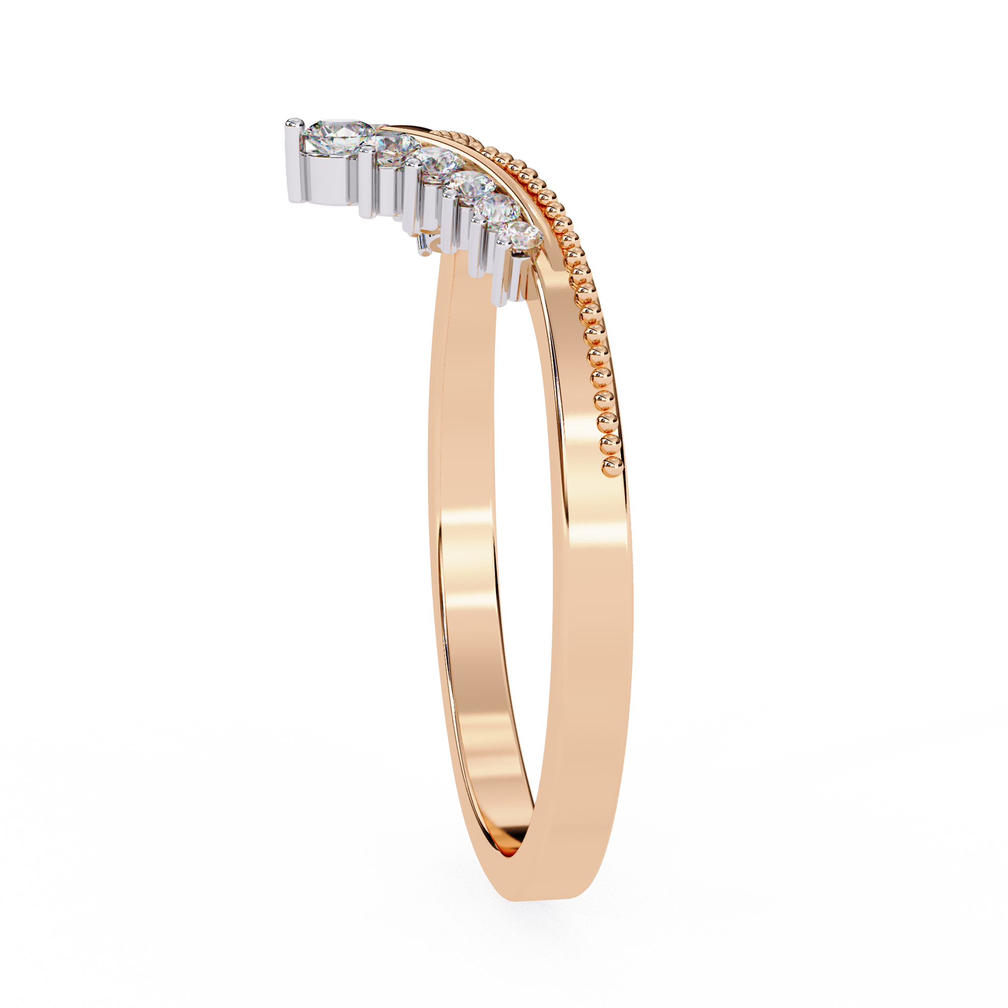 Diamond Crown Chevron Ring