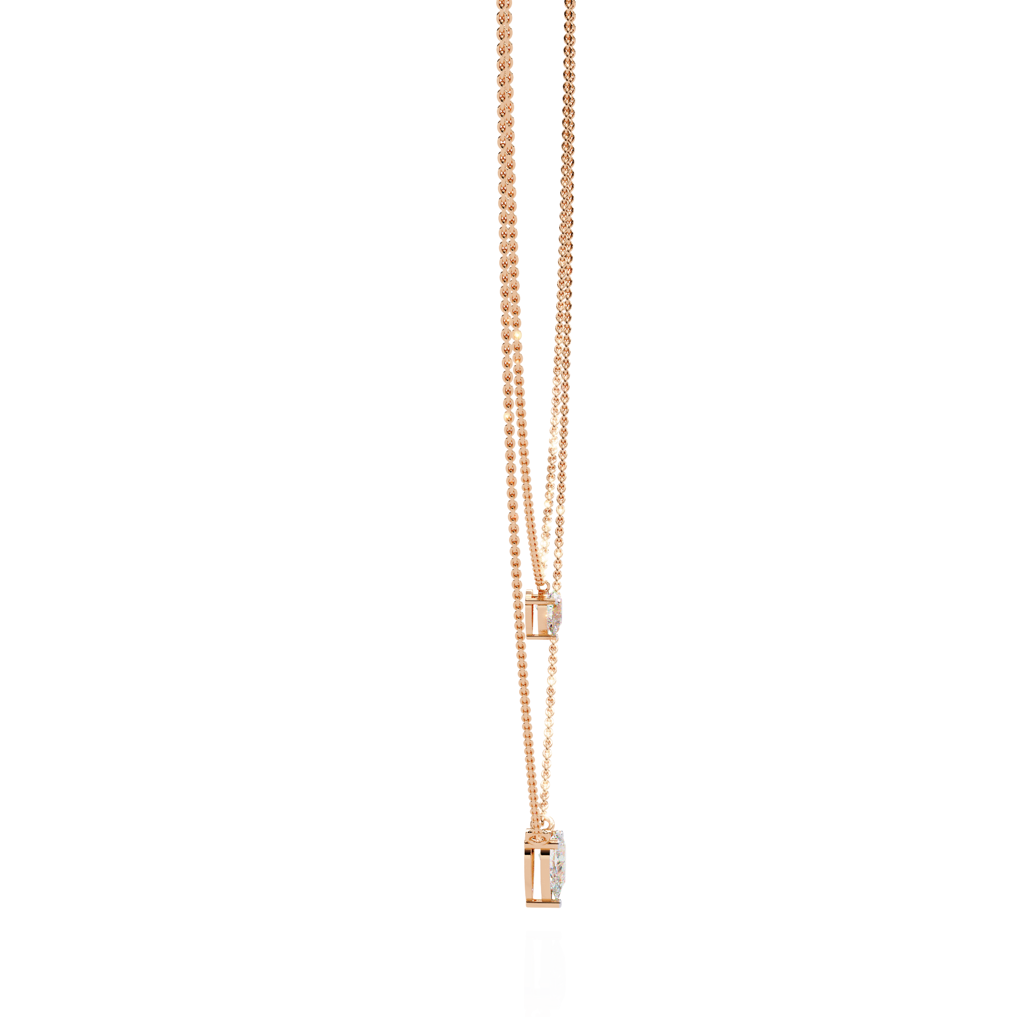 Two Pear Diamond Necklace