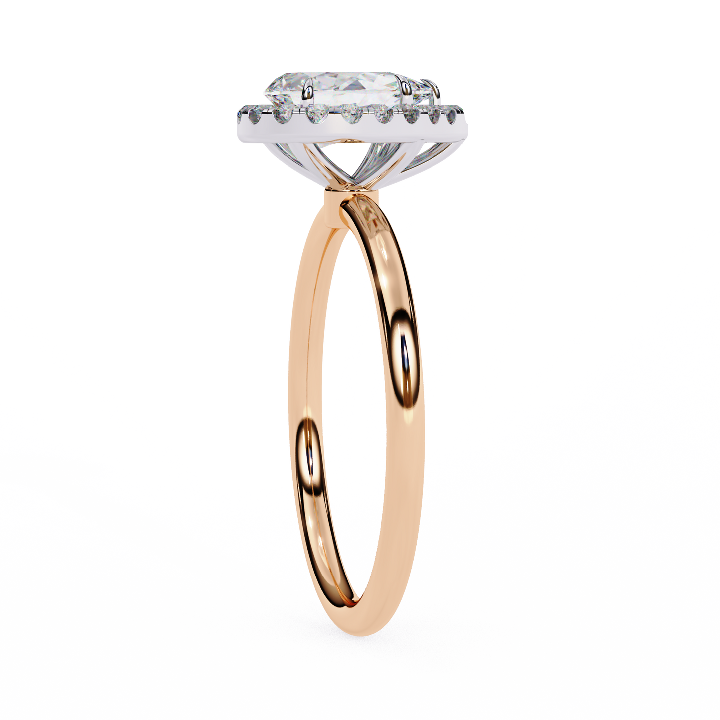 Lab Grown Pear Diamond Halo Engagement Rings