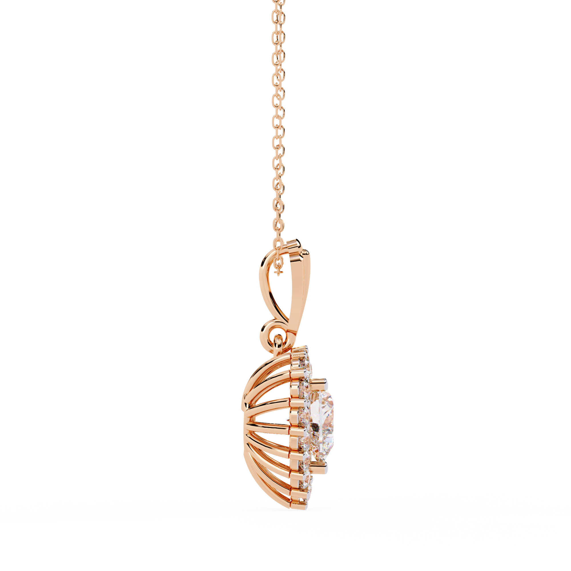 Heart-Shaped Diamond Halo Pendant Brilliant Love Symbol