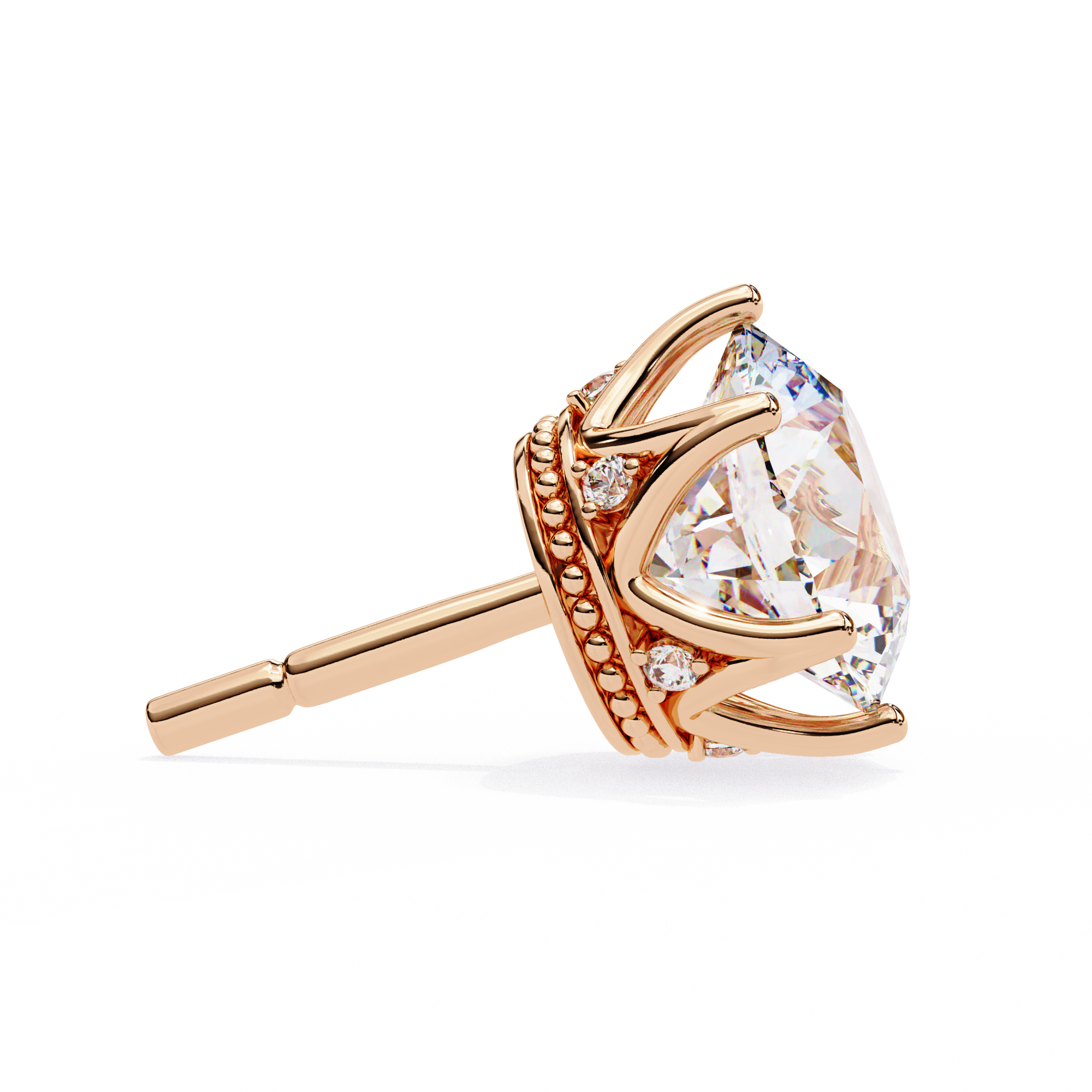 6 PRONG ROUND DIAMOND STUD EARRING