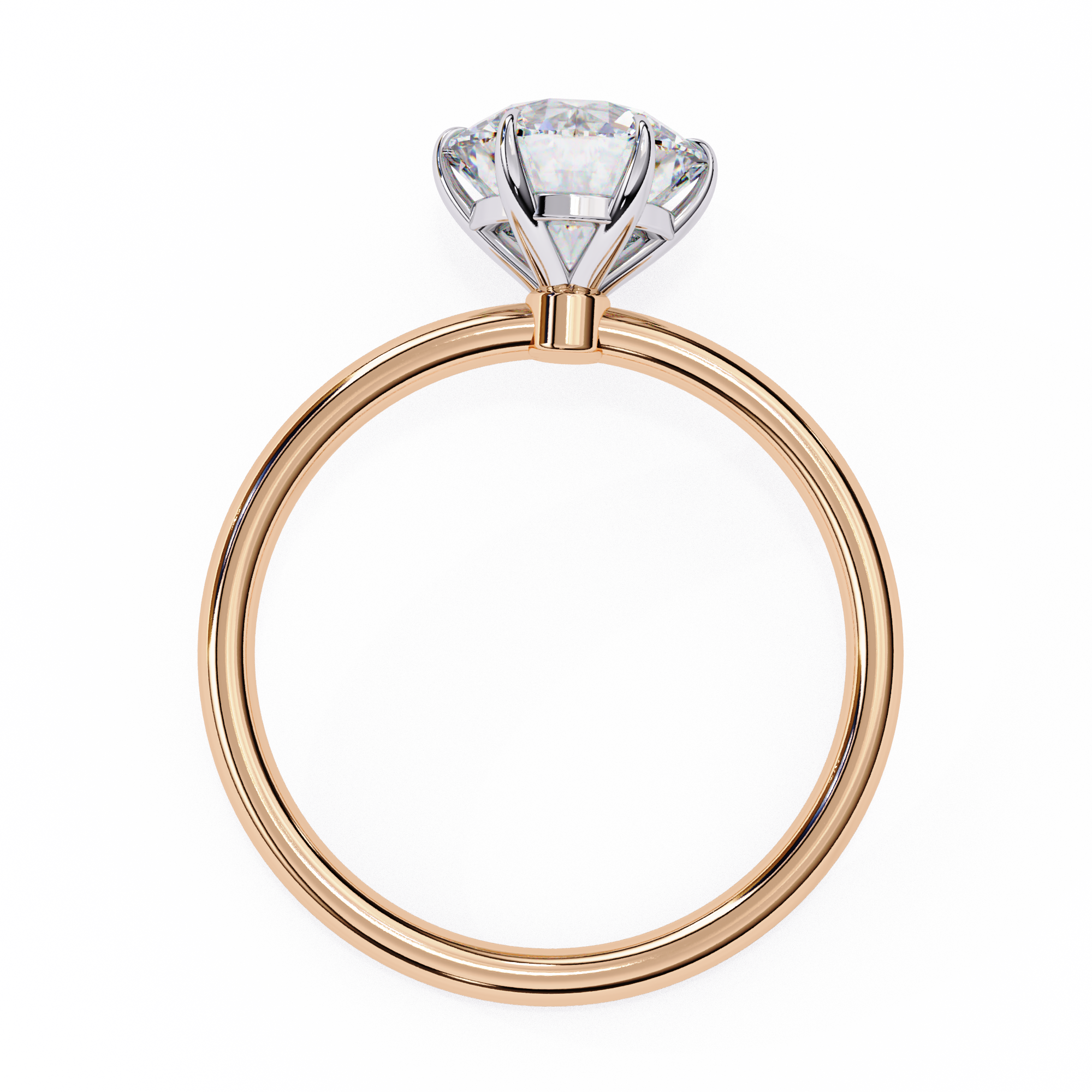 Gold Round Brilliant Diamond Solitaire Ring, Classic Elegance